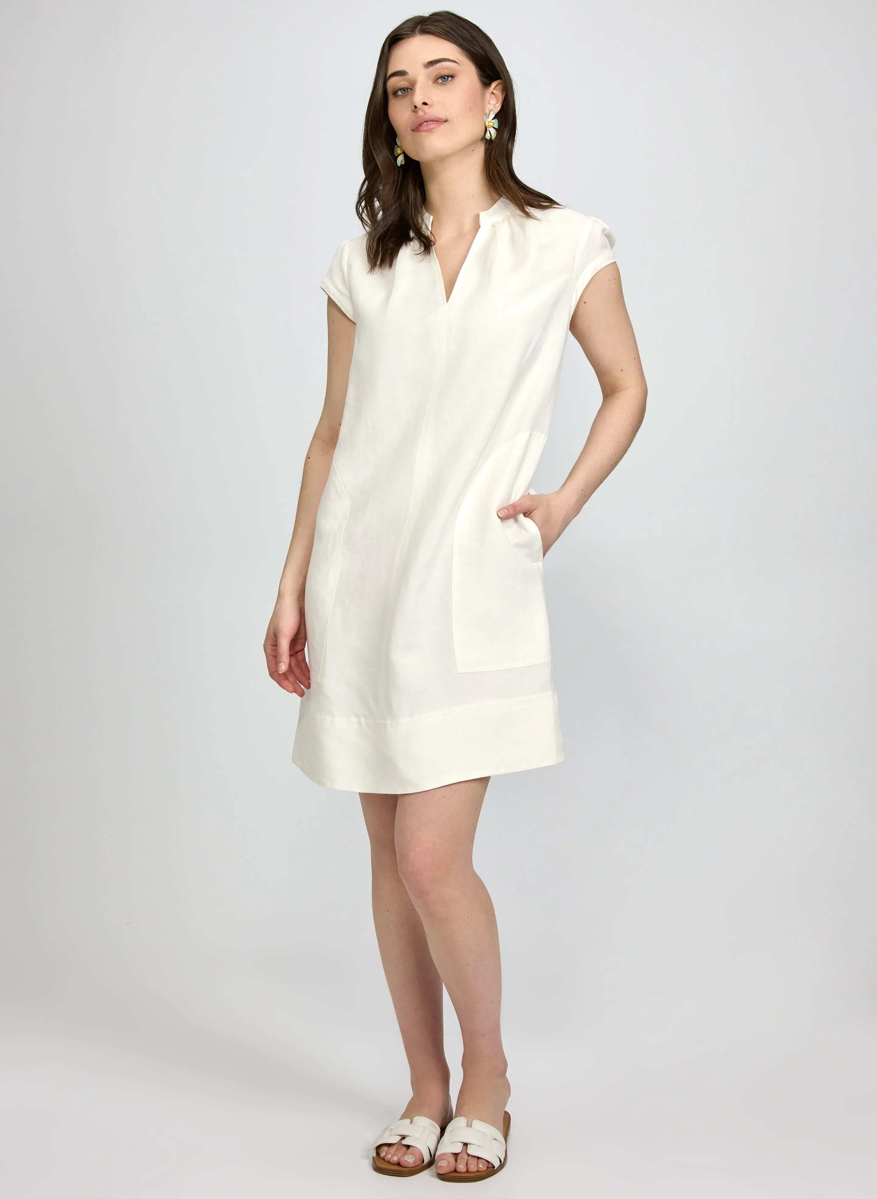 Laura Straight Linen-Blend Dress Laura Straight Linen-Blend Dress - Image 1