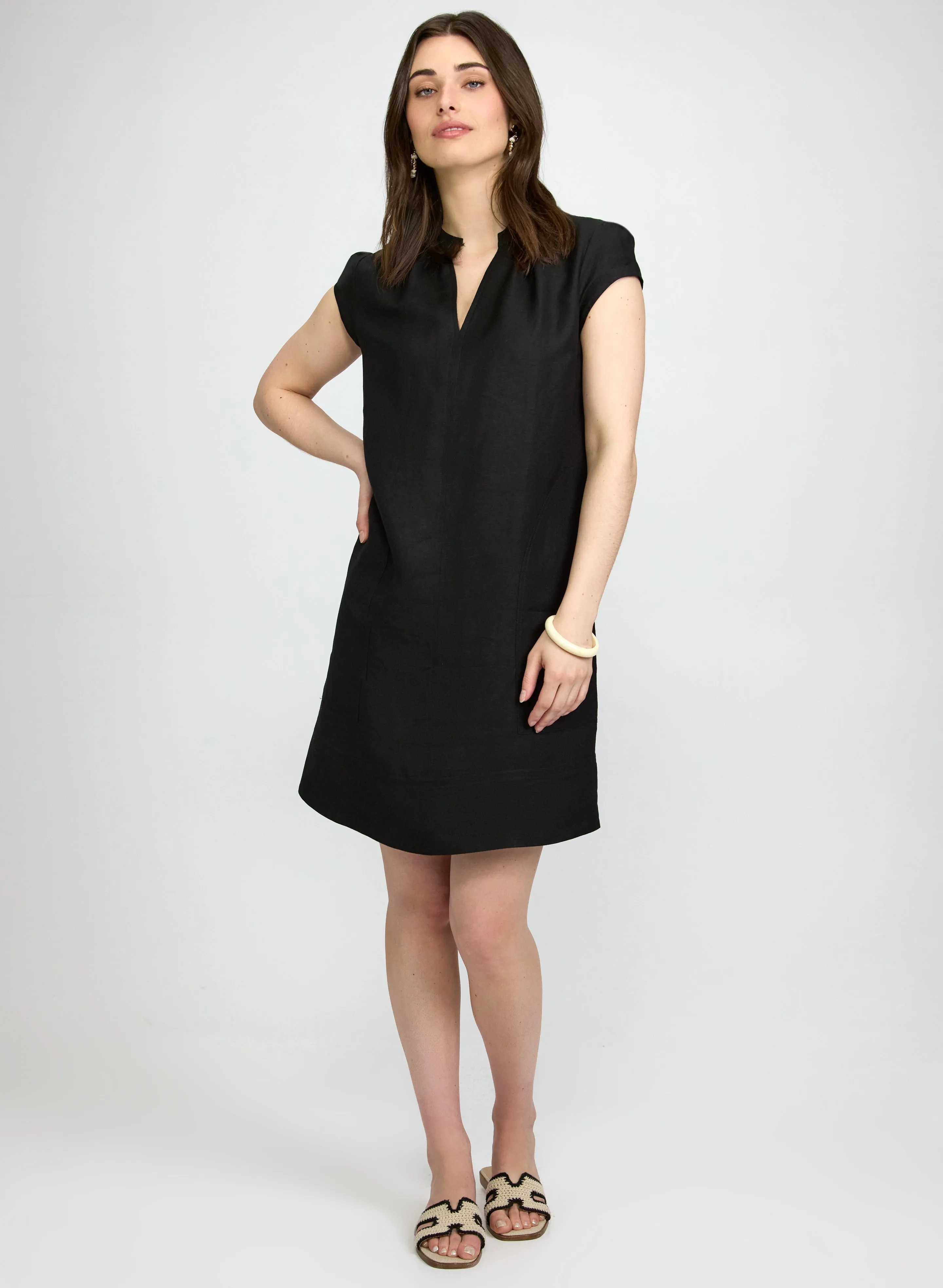 Laura Straight Linen-Blend Dress Laura Straight Linen-Blend Dress - Image 1