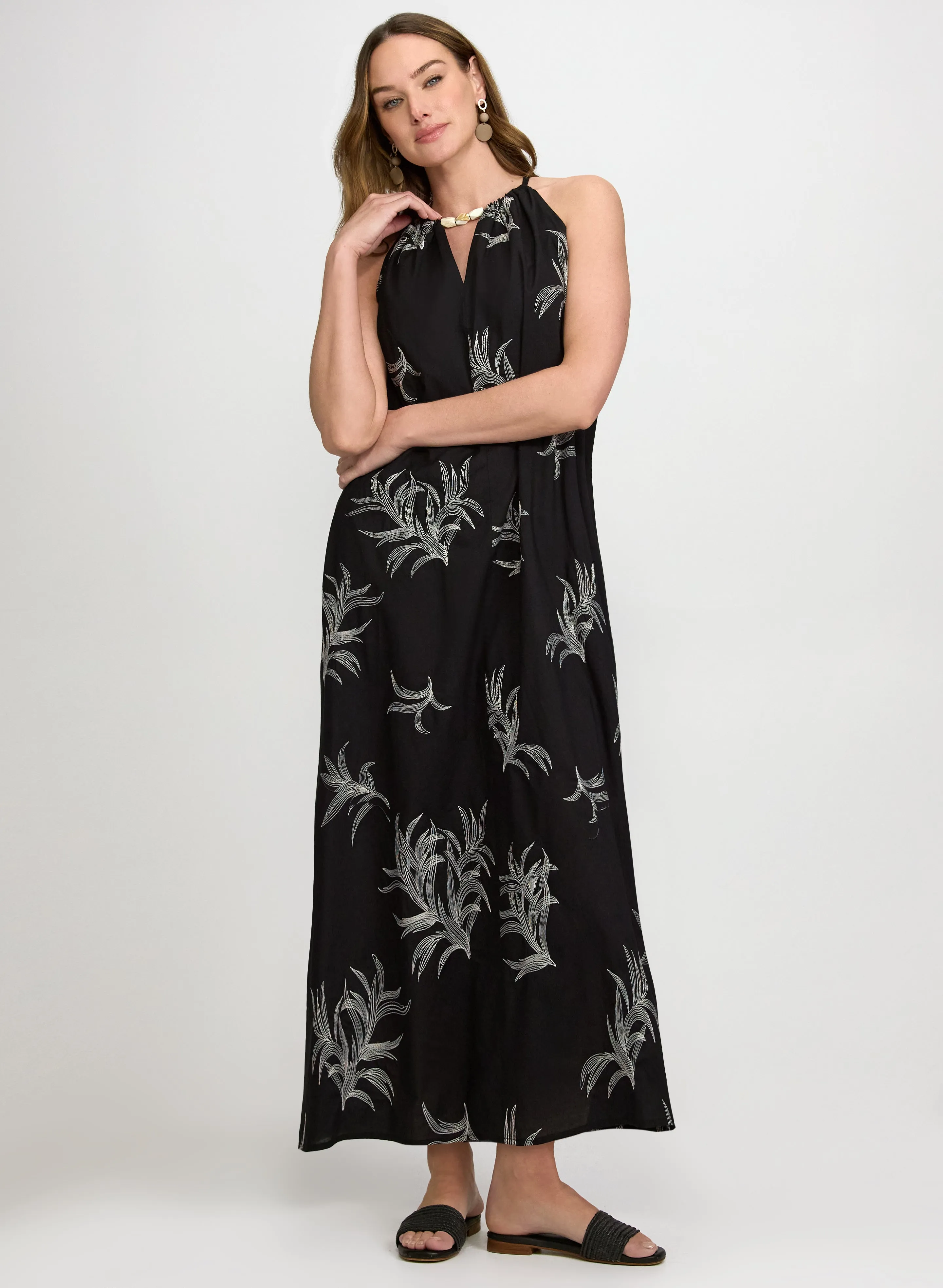 Laura Leaf Embroidered Maxi Dress Laura Leaf Embroidered Maxi Dress - Image 1