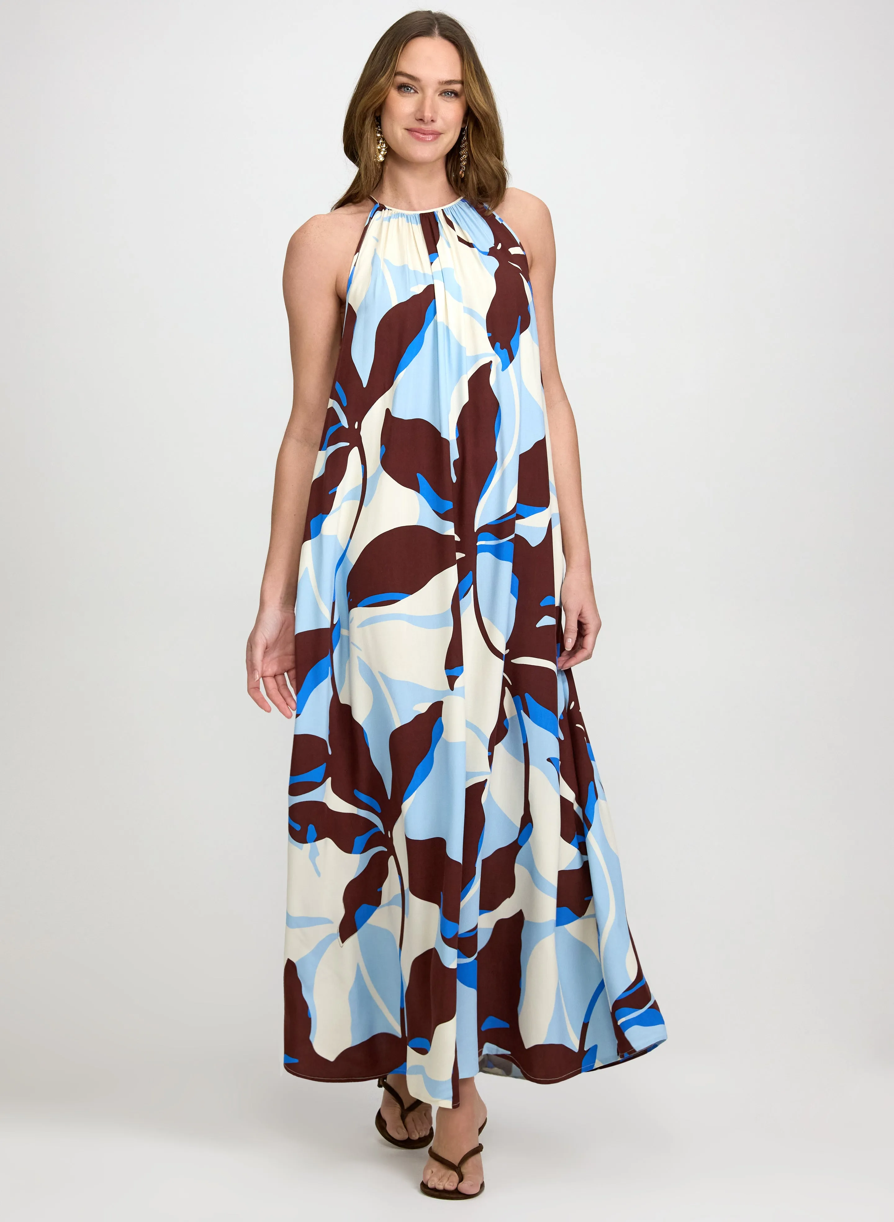 Laura Leaf Print Maxi Dress Laura Leaf Print Maxi Dress - Image 1