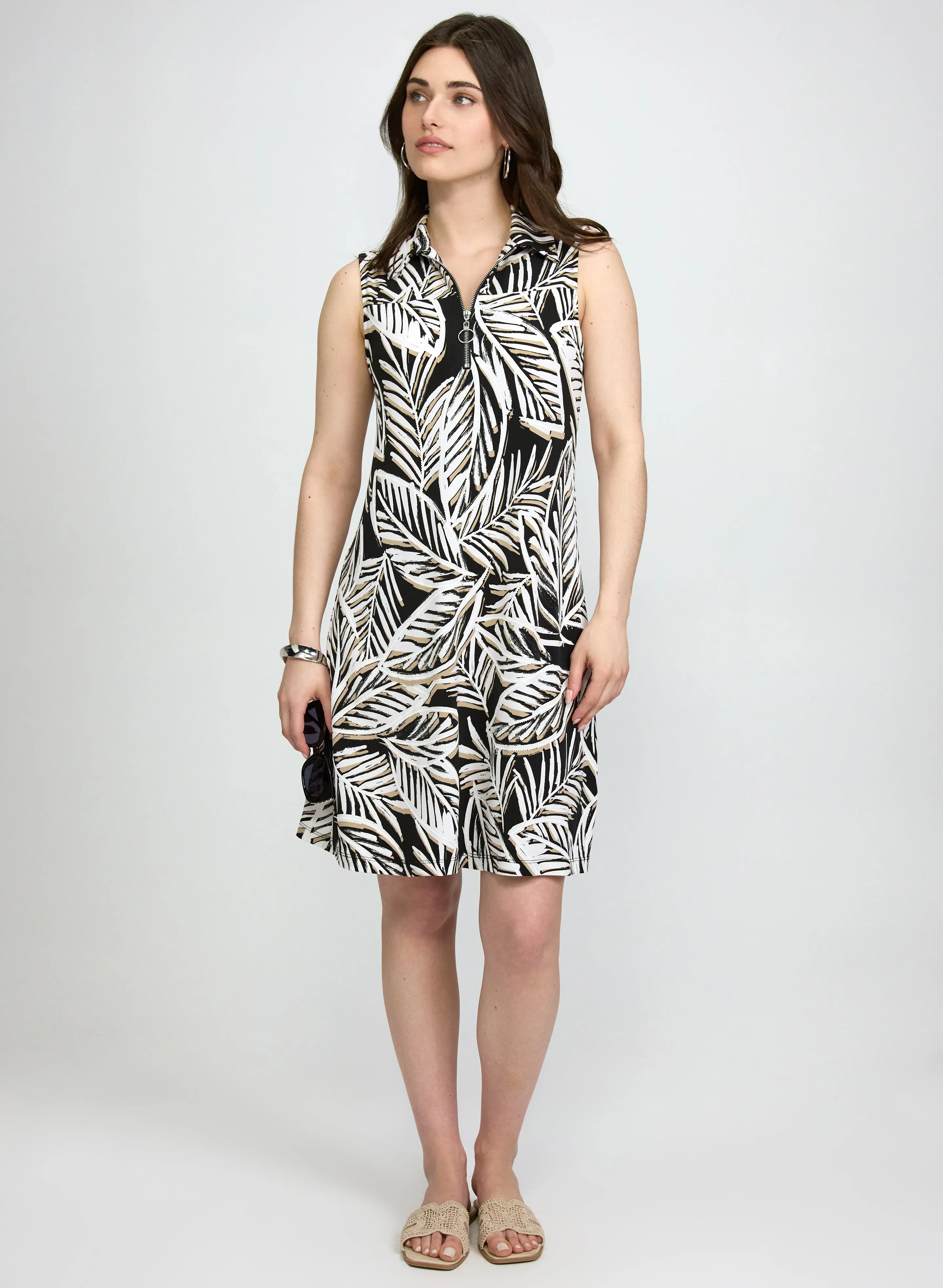 Laura Sleeveless Leaf Print Dress Laura Sleeveless Leaf Print Dress - Image 1