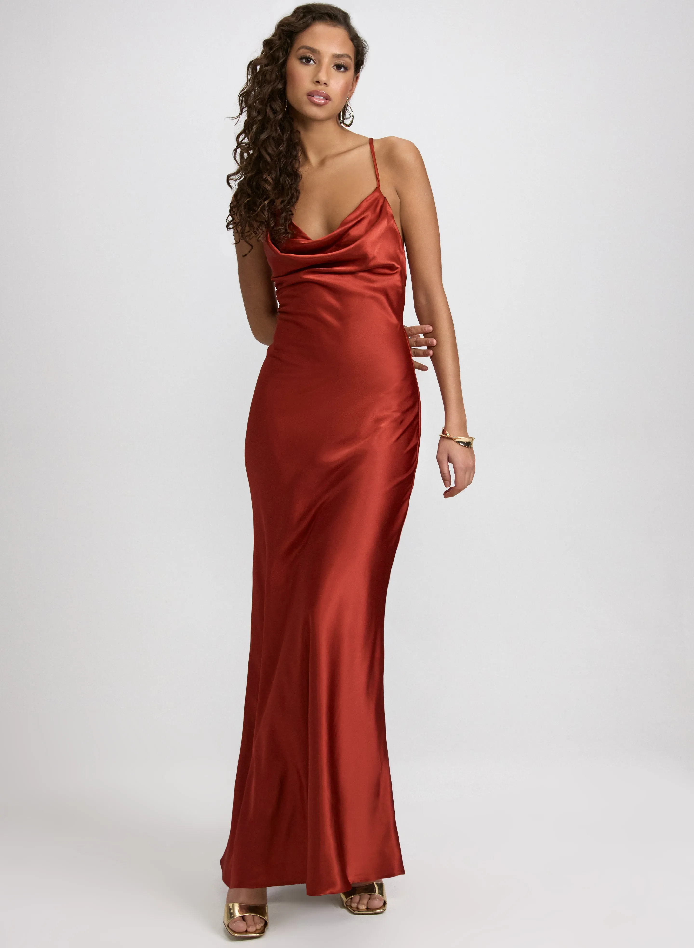 Laura Cowl Neck Satin Dress Laura Cowl Neck Satin Dress - Image 1