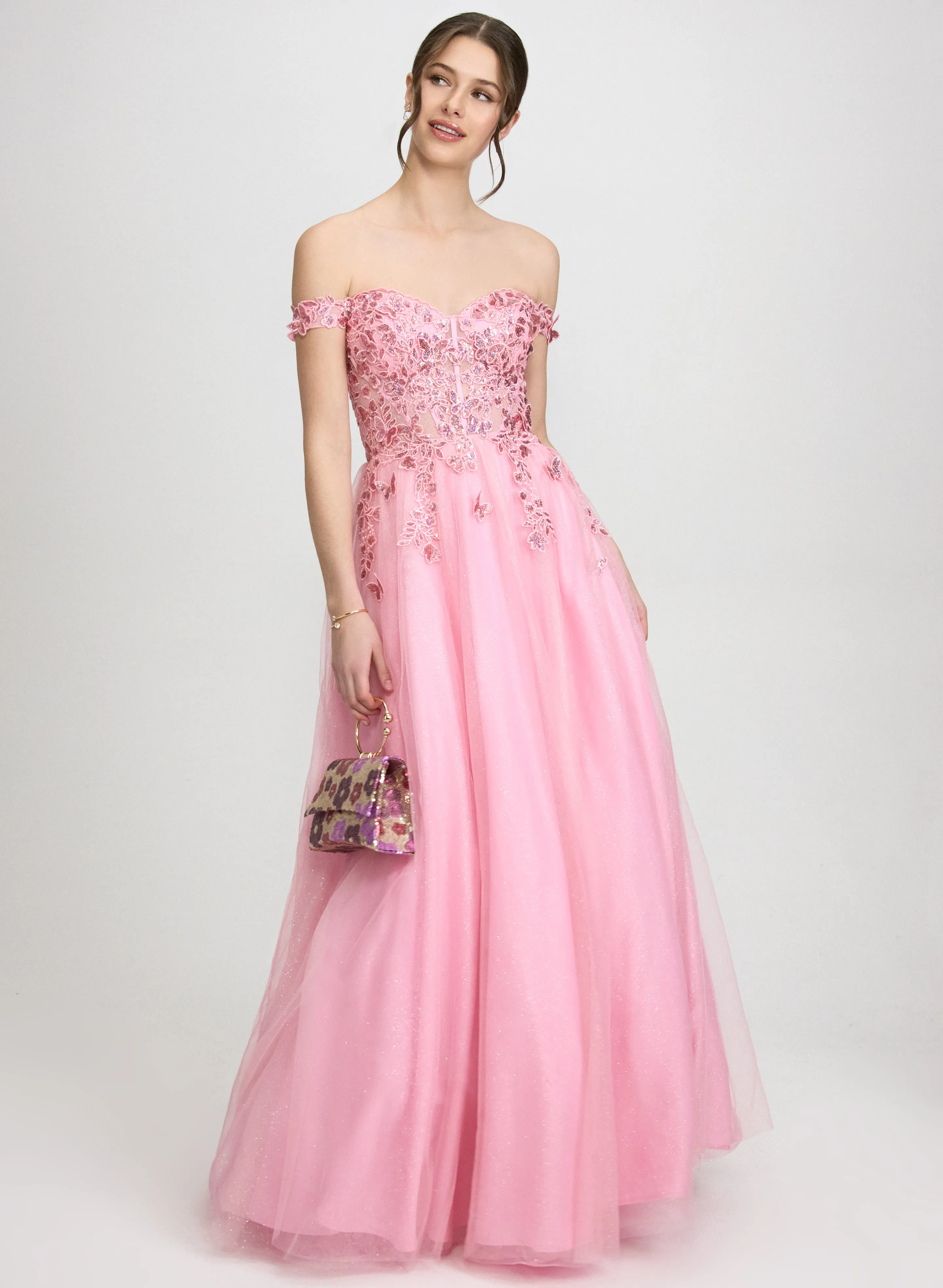 Laura Butterfly Applique Ballgown Laura Butterfly Applique Ballgown - Image 1