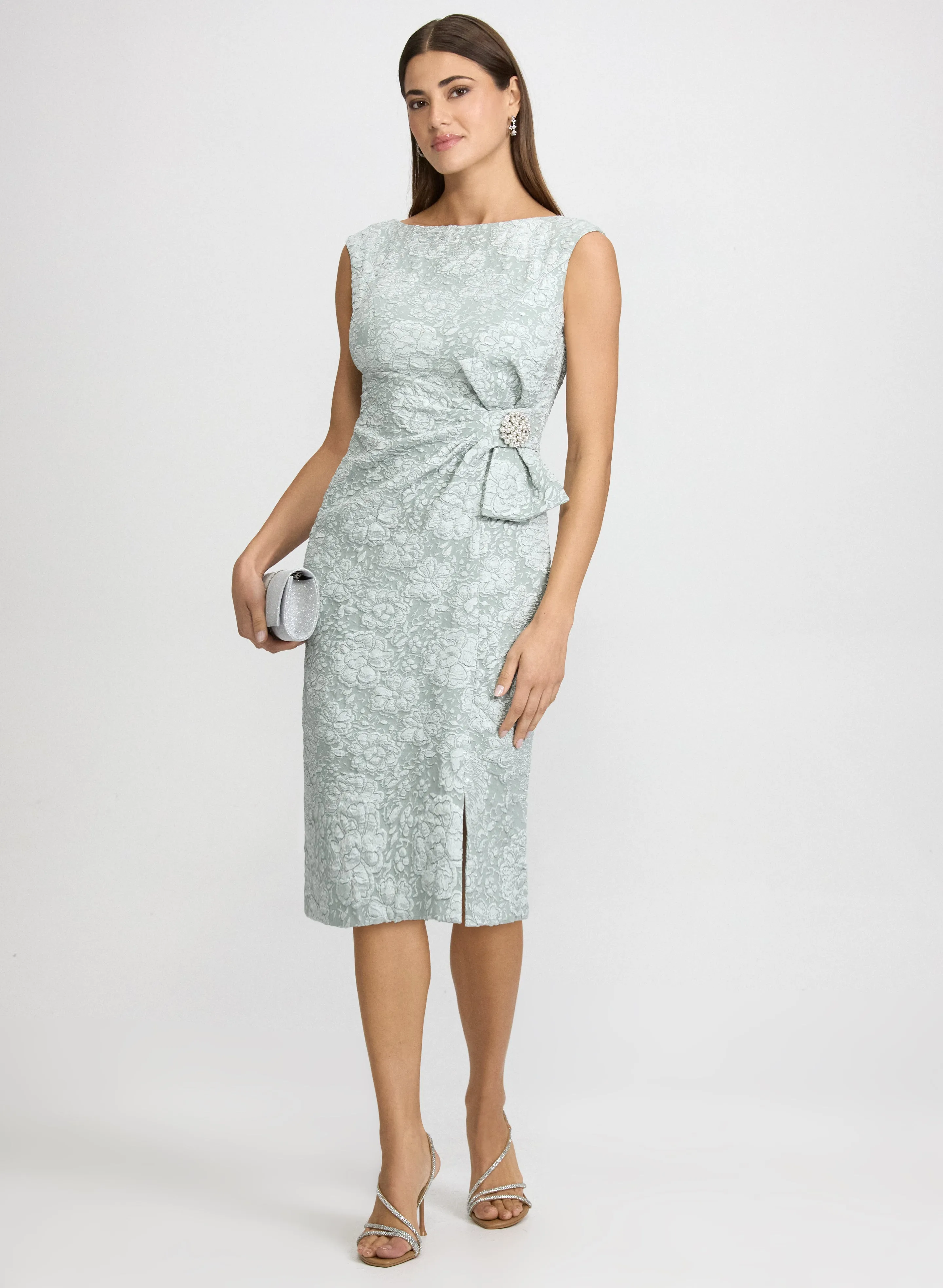 Laura Jeweled Floral Jacquard Dress Laura Jeweled Floral Jacquard Dress - Image 1