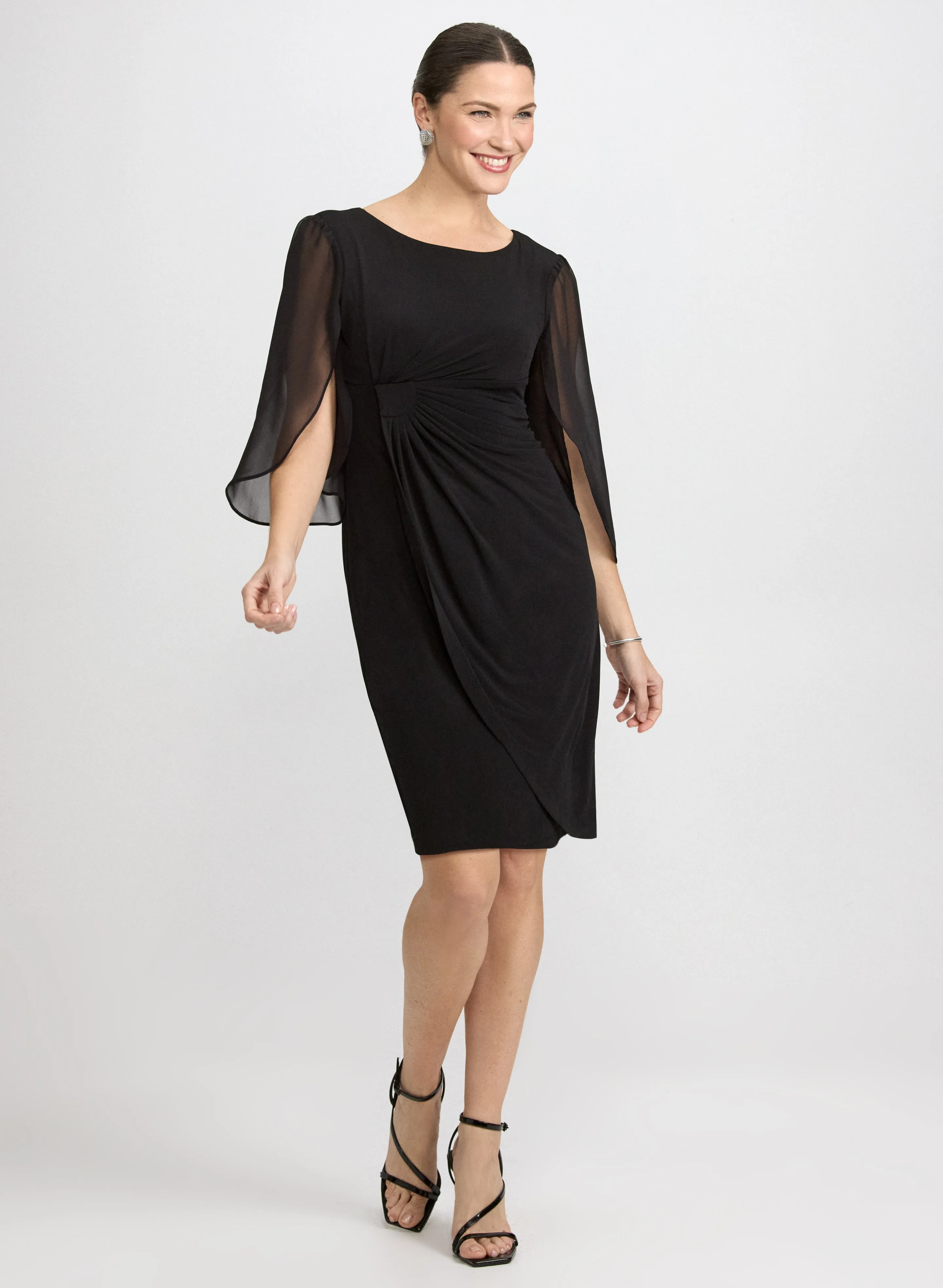 Laura Chiffon Cape Sleeve Dress Laura Chiffon Cape Sleeve Dress - Image 1