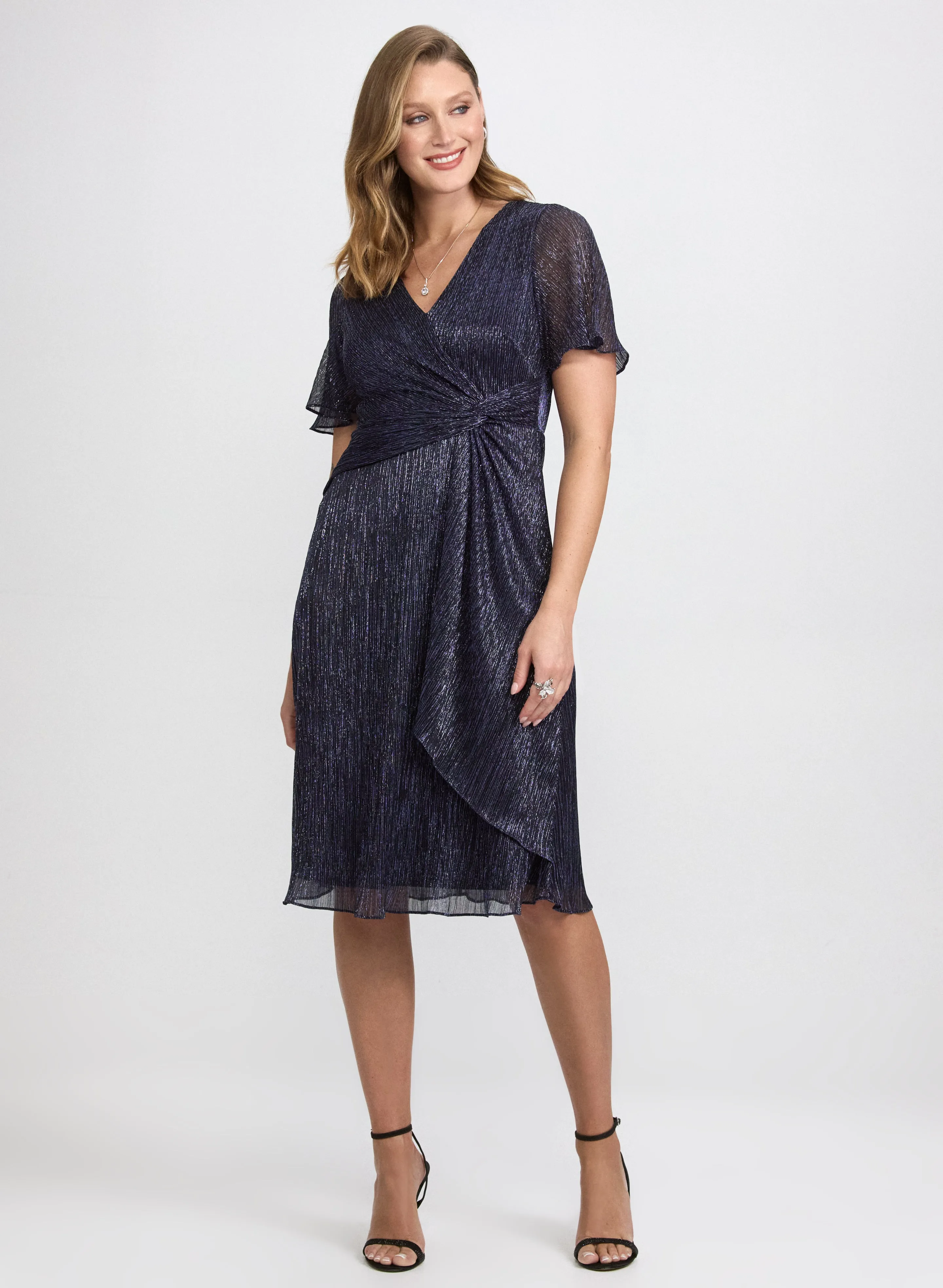 Laura Metallic Plissé Dress Laura Metallic Plissé Dress - Image 1