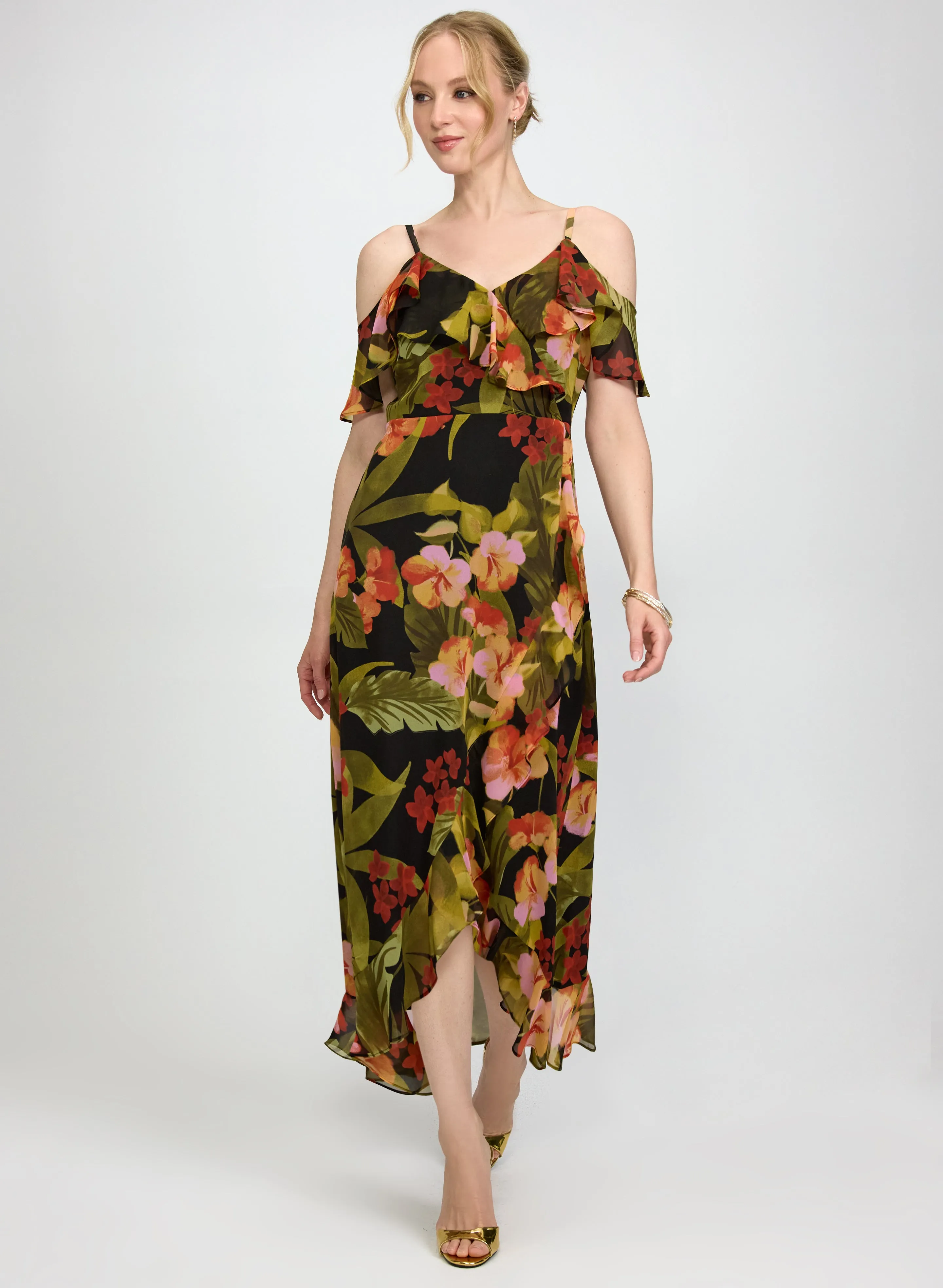 Laura Floral Chiffon Midi Dress Laura Floral Chiffon Midi Dress - Image 1