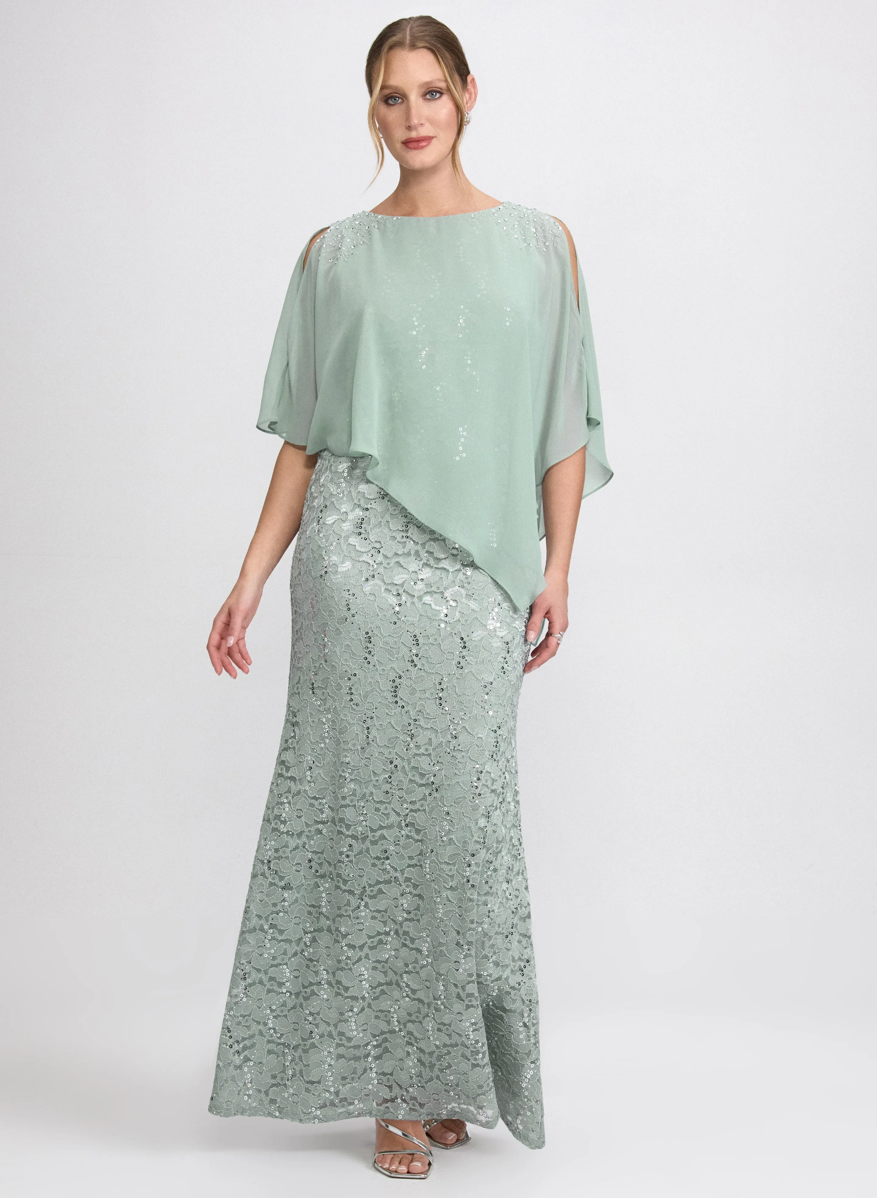 Laura Lace Capelet Overlay Dress Laura Lace Capelet Overlay Dress - Image 1