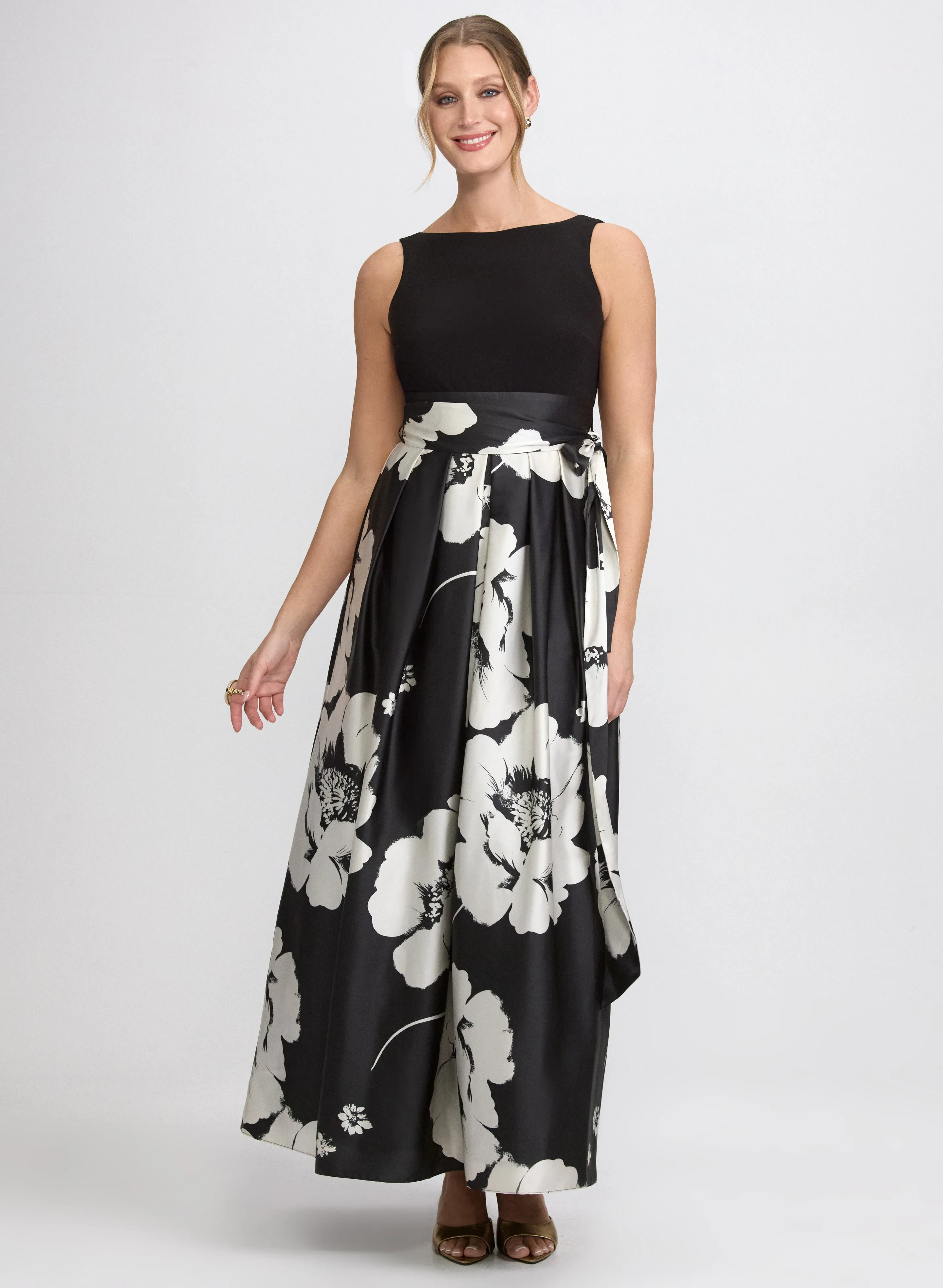 Laura Floral Charmeuse Dress Laura Floral Charmeuse Dress - Image 1