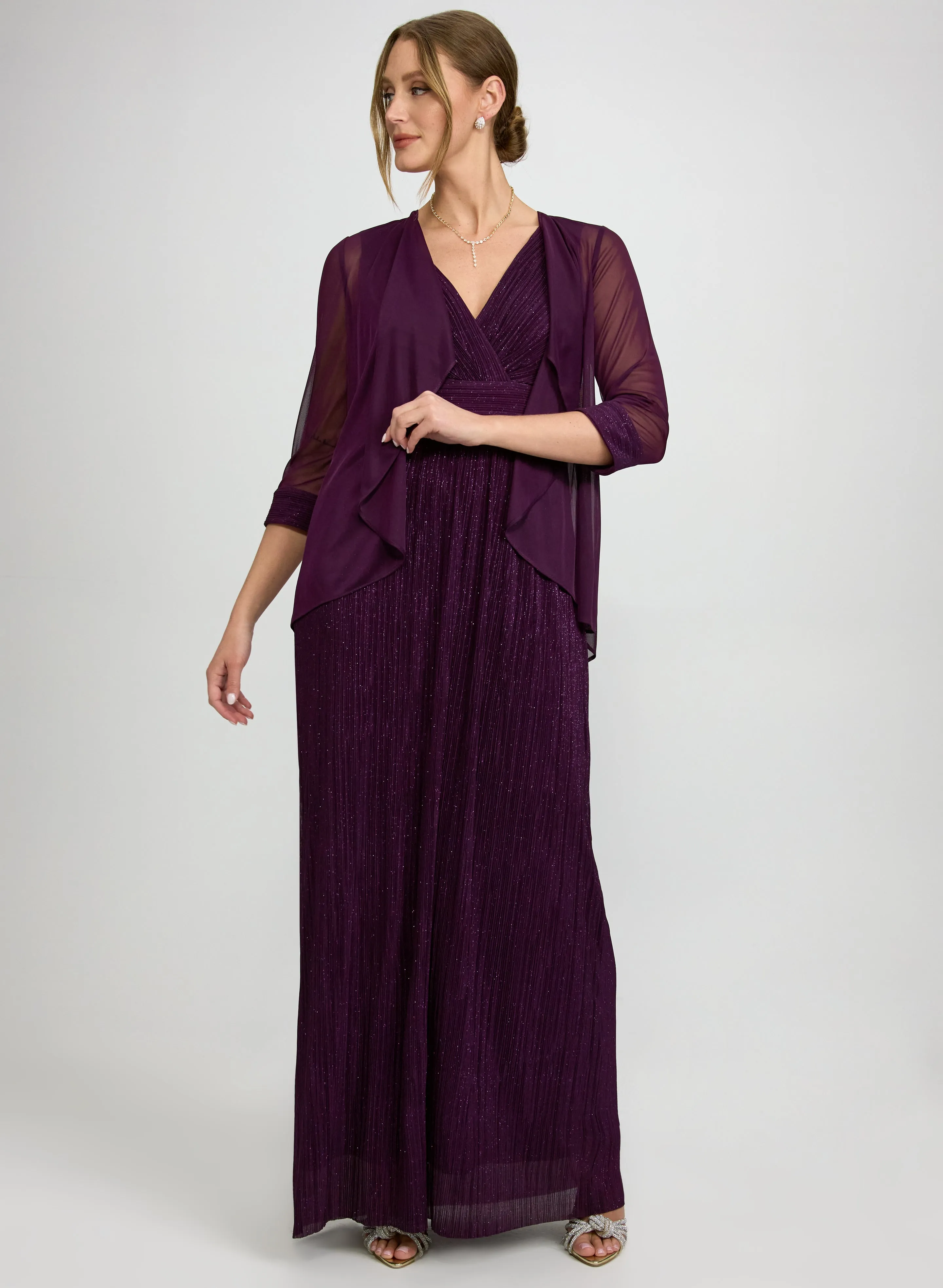 Laura Glitter Dress & Chiffon Jacket Set Laura Glitter Dress & Chiffon Jacket Set - Image 1