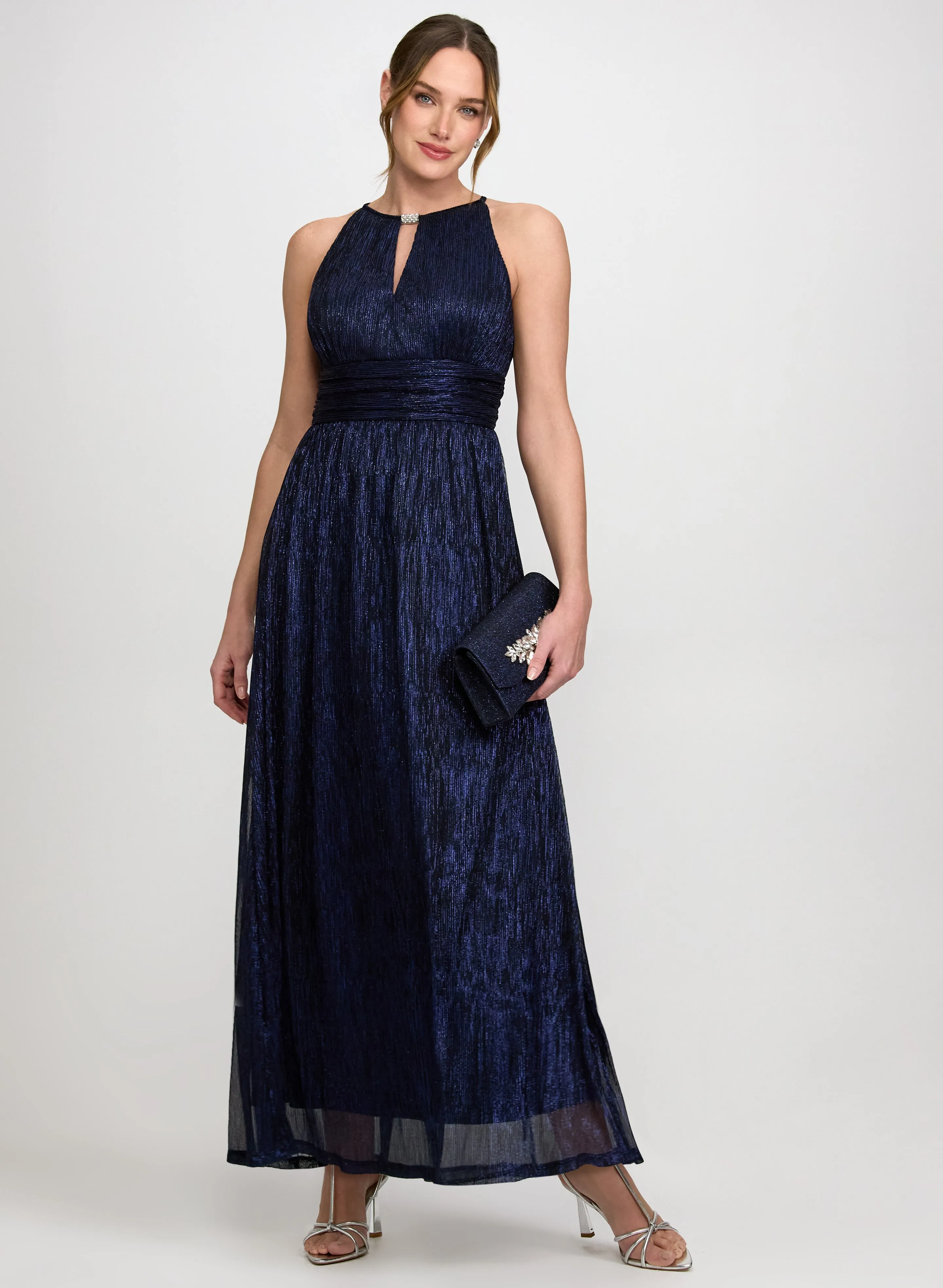 Laura Pleated Metallic Dress Laura Pleated Metallic Dress - Image 1