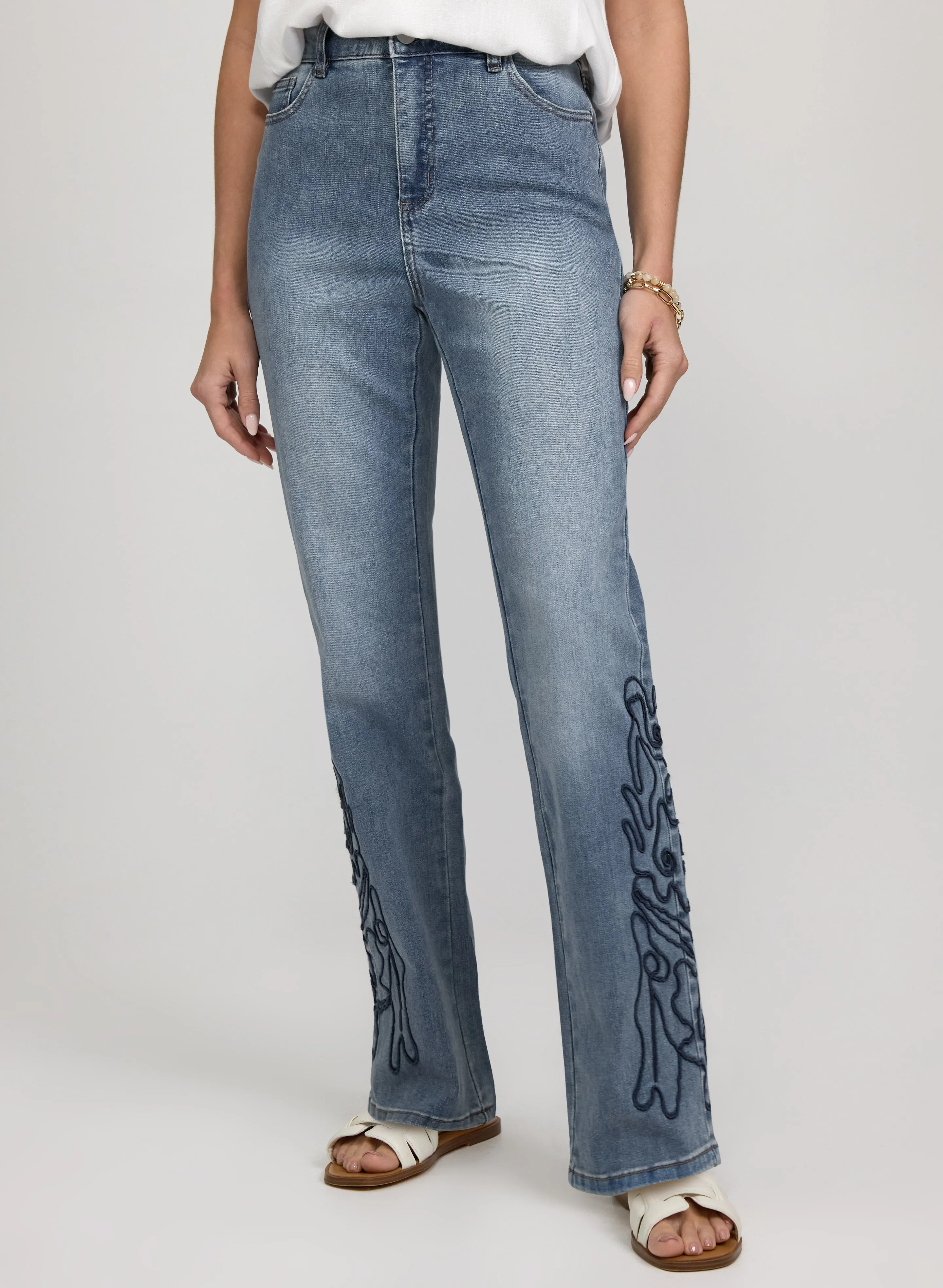 Laura Embroidered Straight-Leg Jeans Laura Embroidered Straight-Leg Jeans - Image 1