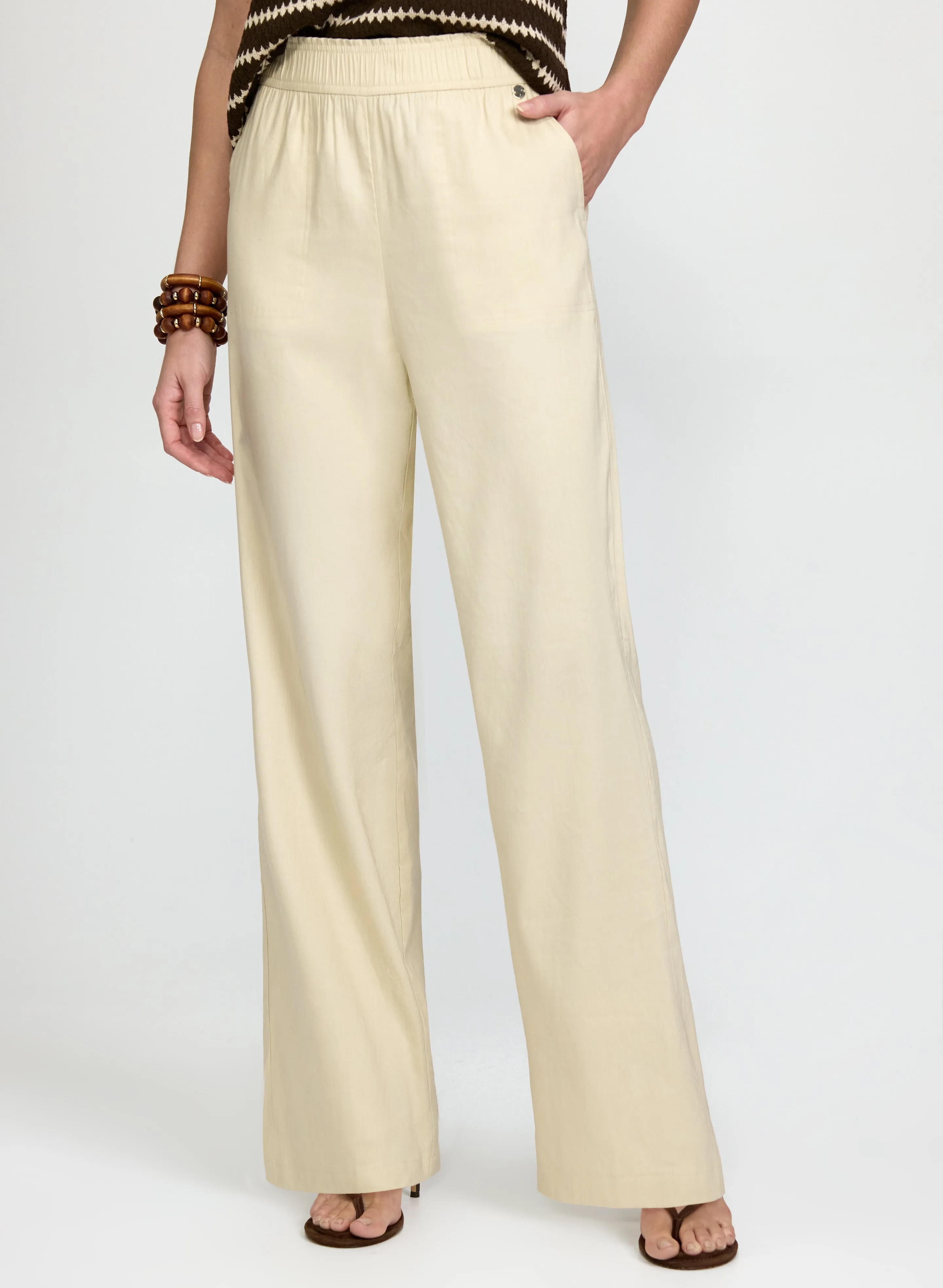 Laura Linen-Blend Wide-Leg Pants Laura Linen-Blend Wide-Leg Pants - Image 1
