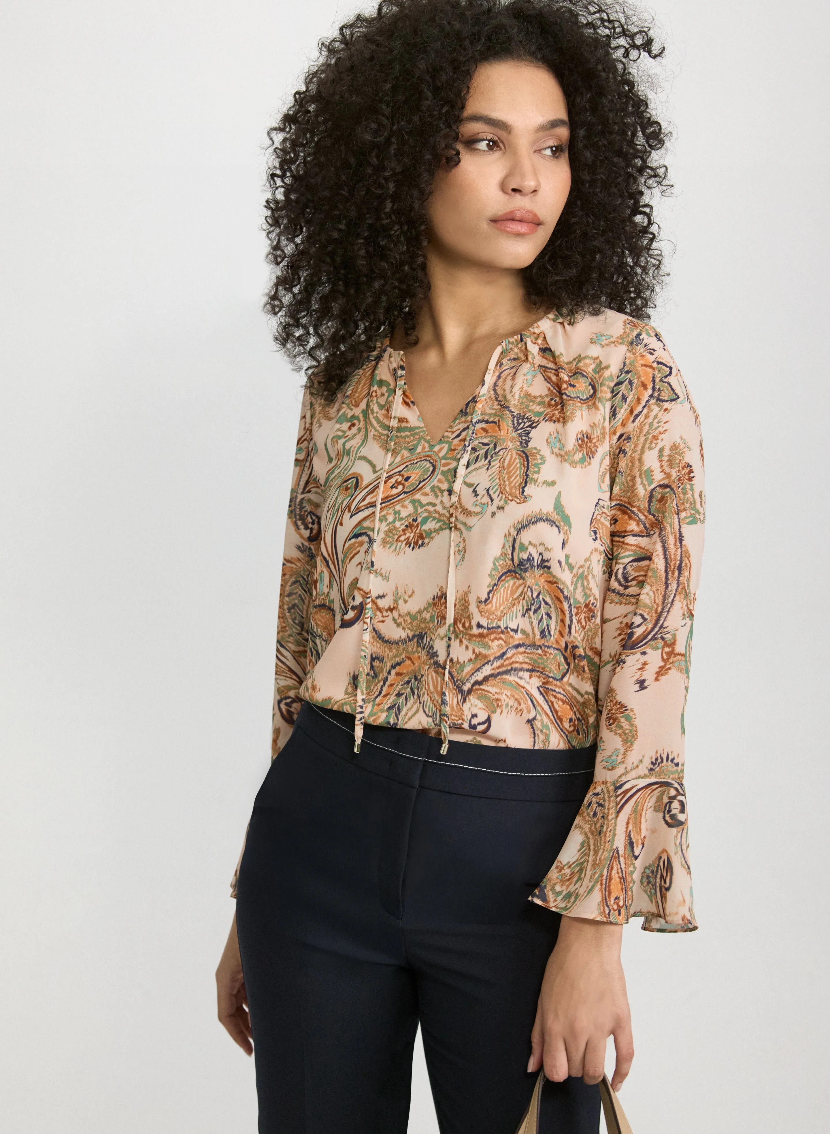 Laura Paisley Bell Sleeve Blouse Laura Paisley Bell Sleeve Blouse - Image 1