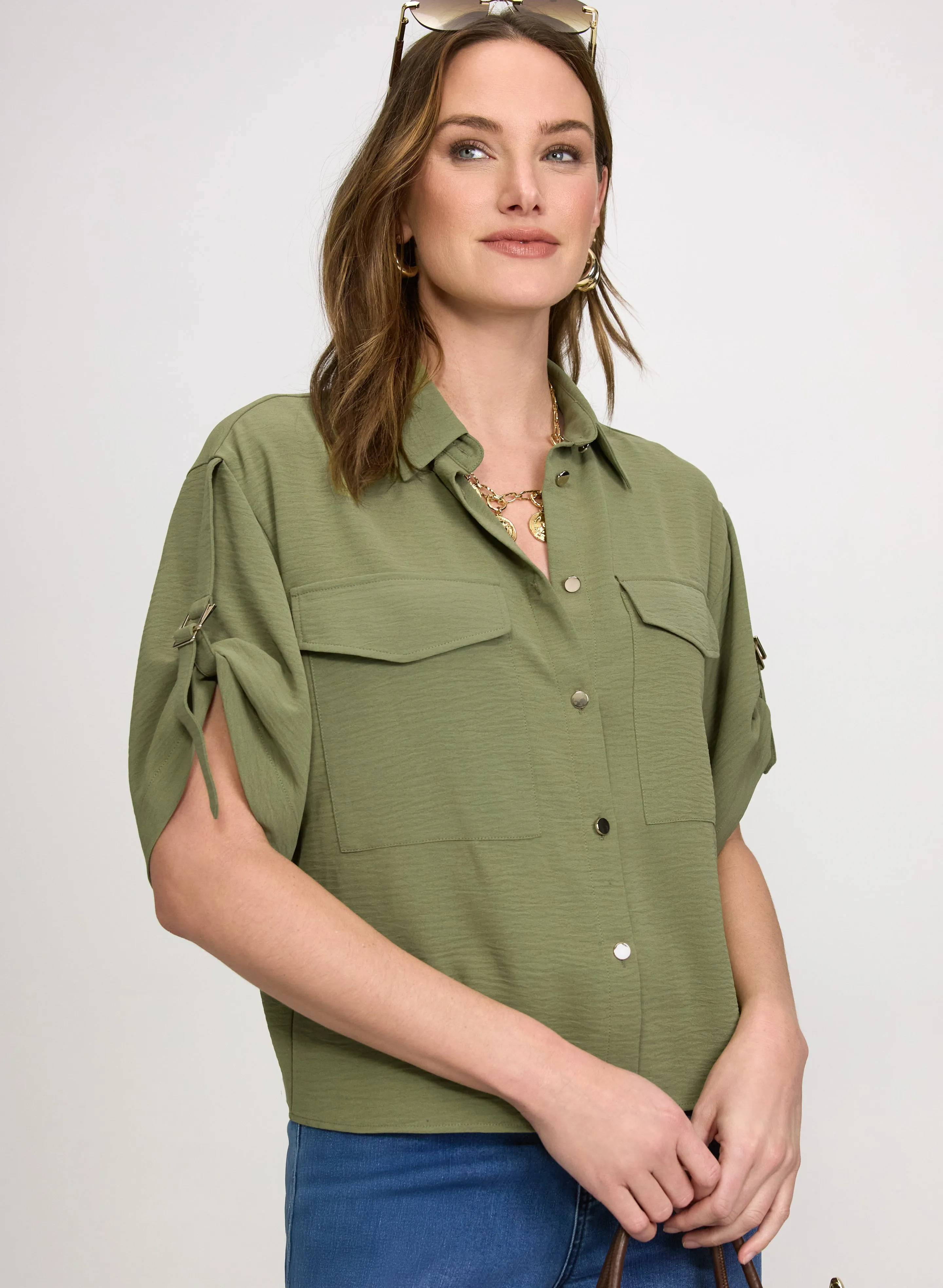 Laura Short Sleeve Button-Down Blouse Laura Short Sleeve Button-Down Blouse - Image 1