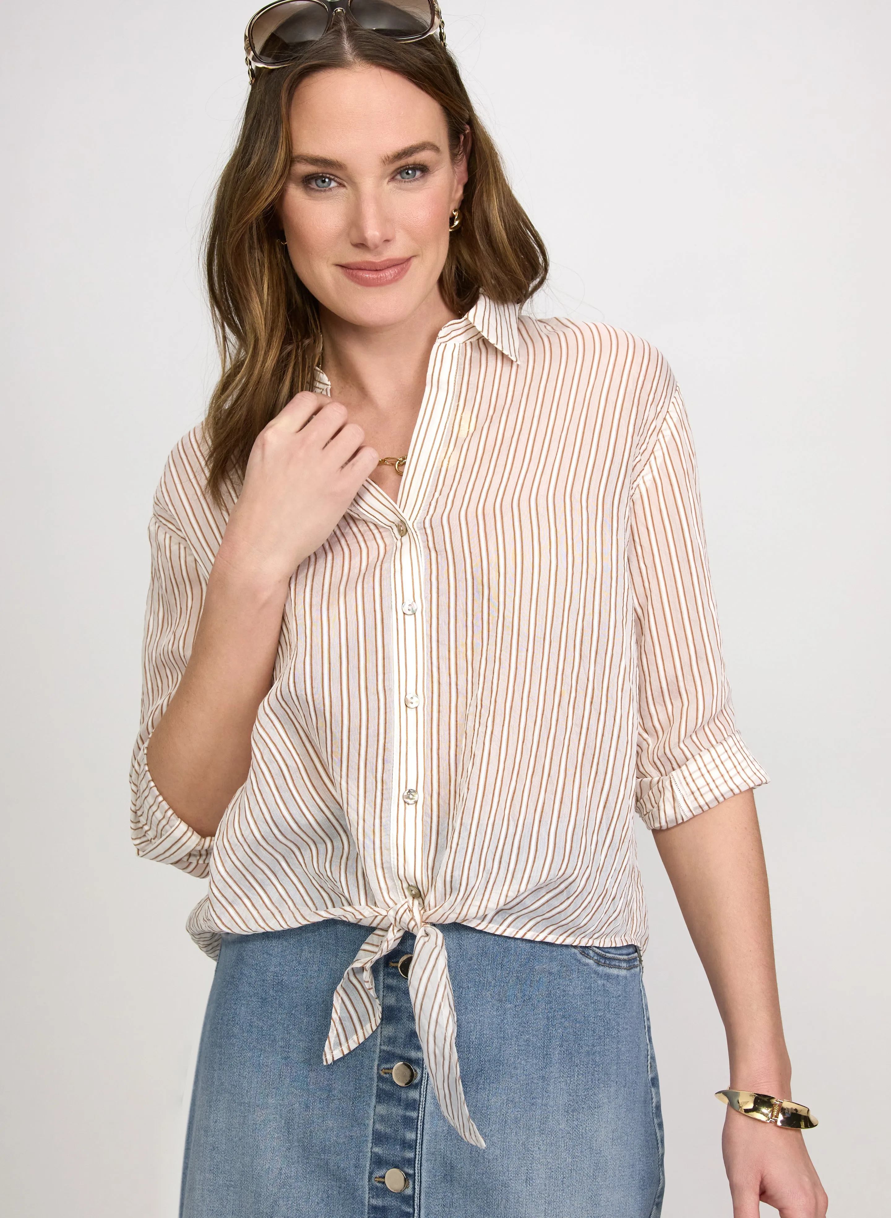 Laura Striped Button-Down Blouse Laura Striped Button-Down Blouse - Image 1