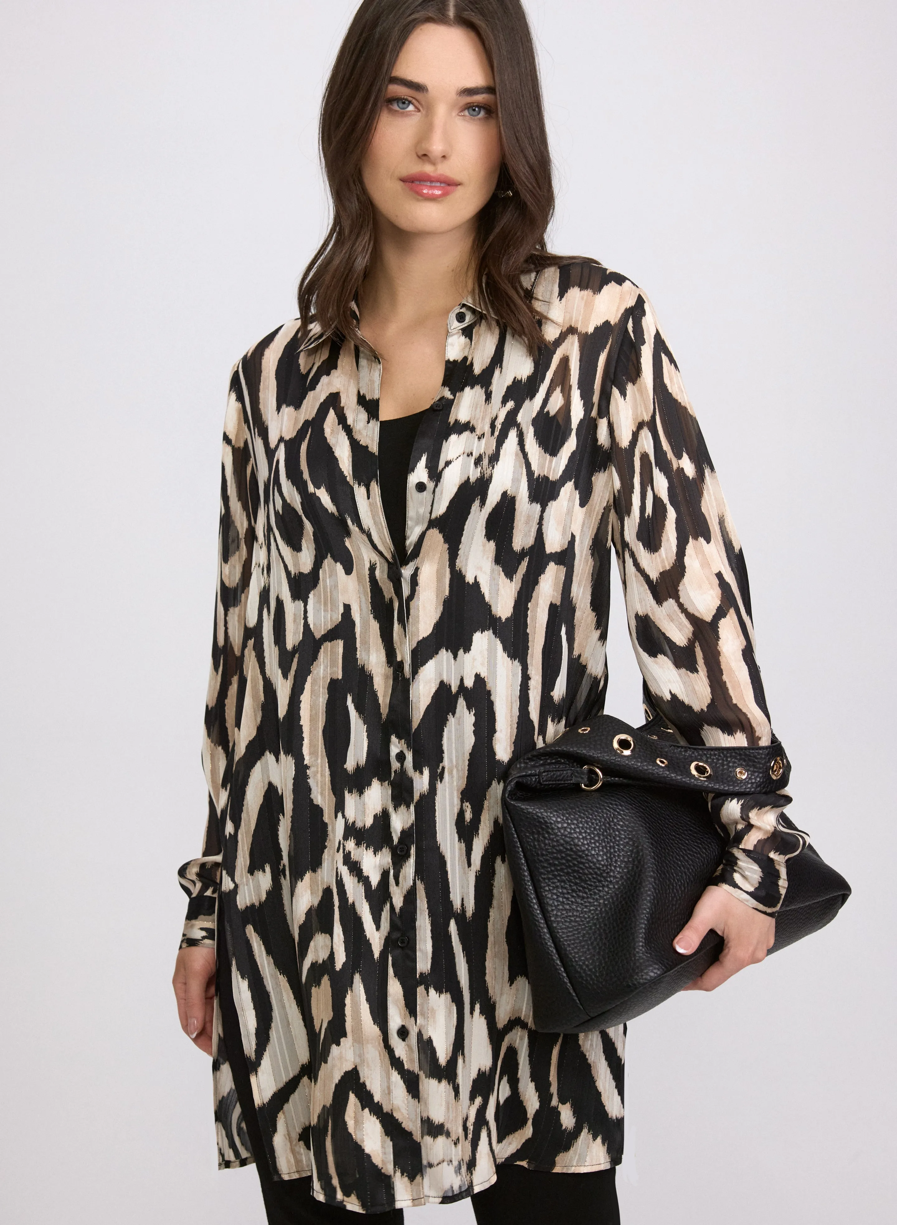 Laura Printed Button-Down Tunic Laura Printed Button-Down Tunic - Image 1