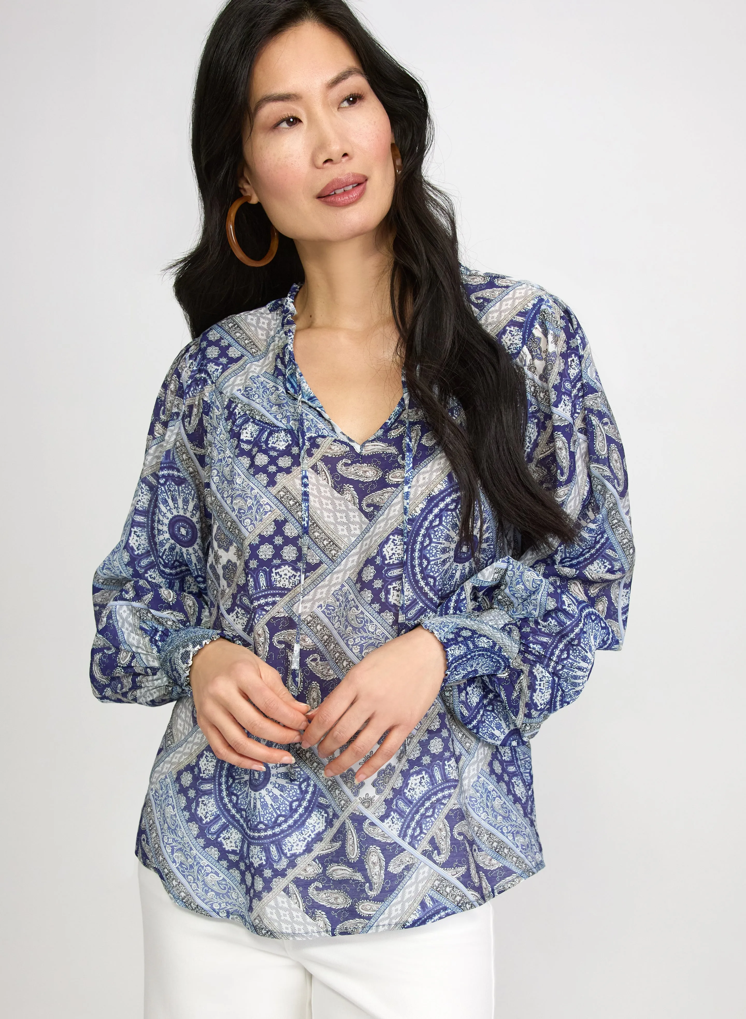Laura Paisley Cotton-Blend Blouse Laura Paisley Cotton-Blend Blouse - Image 1