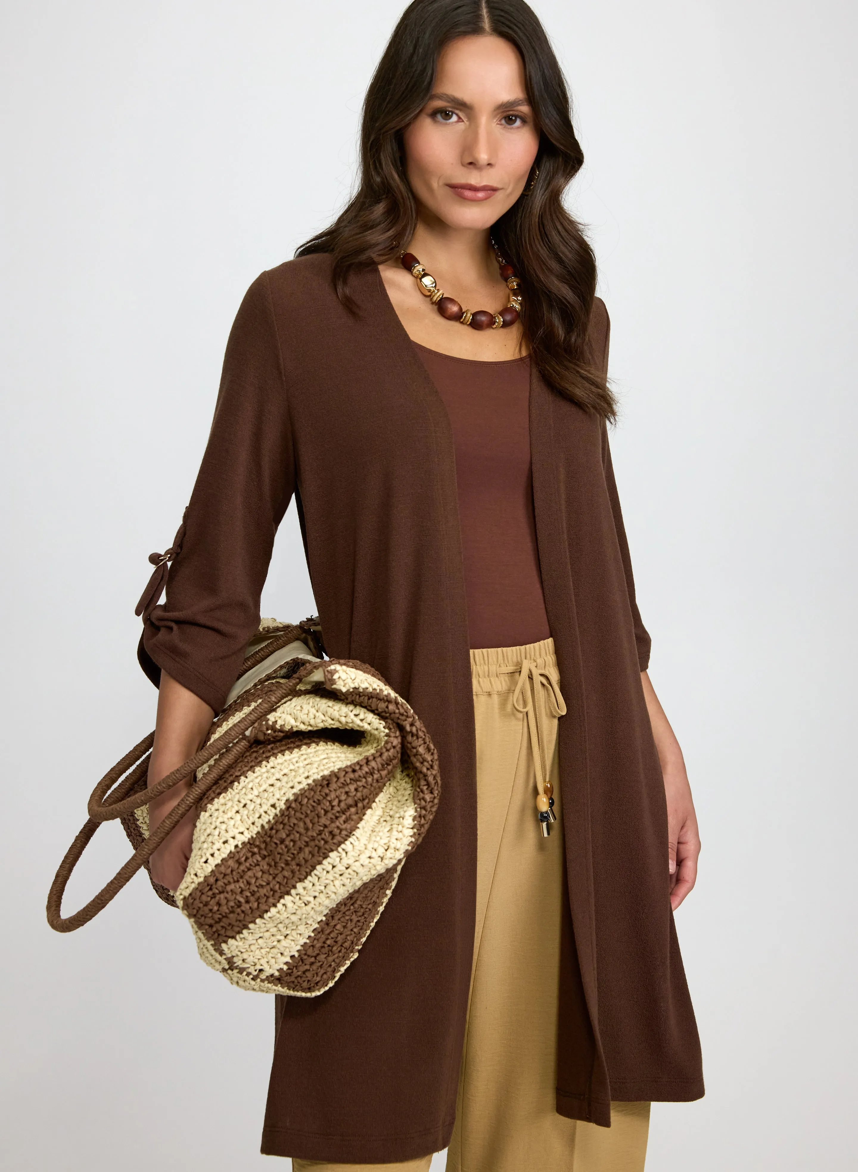Laura Long Open-Front Cardigan Laura Long Open-Front Cardigan - Image 1