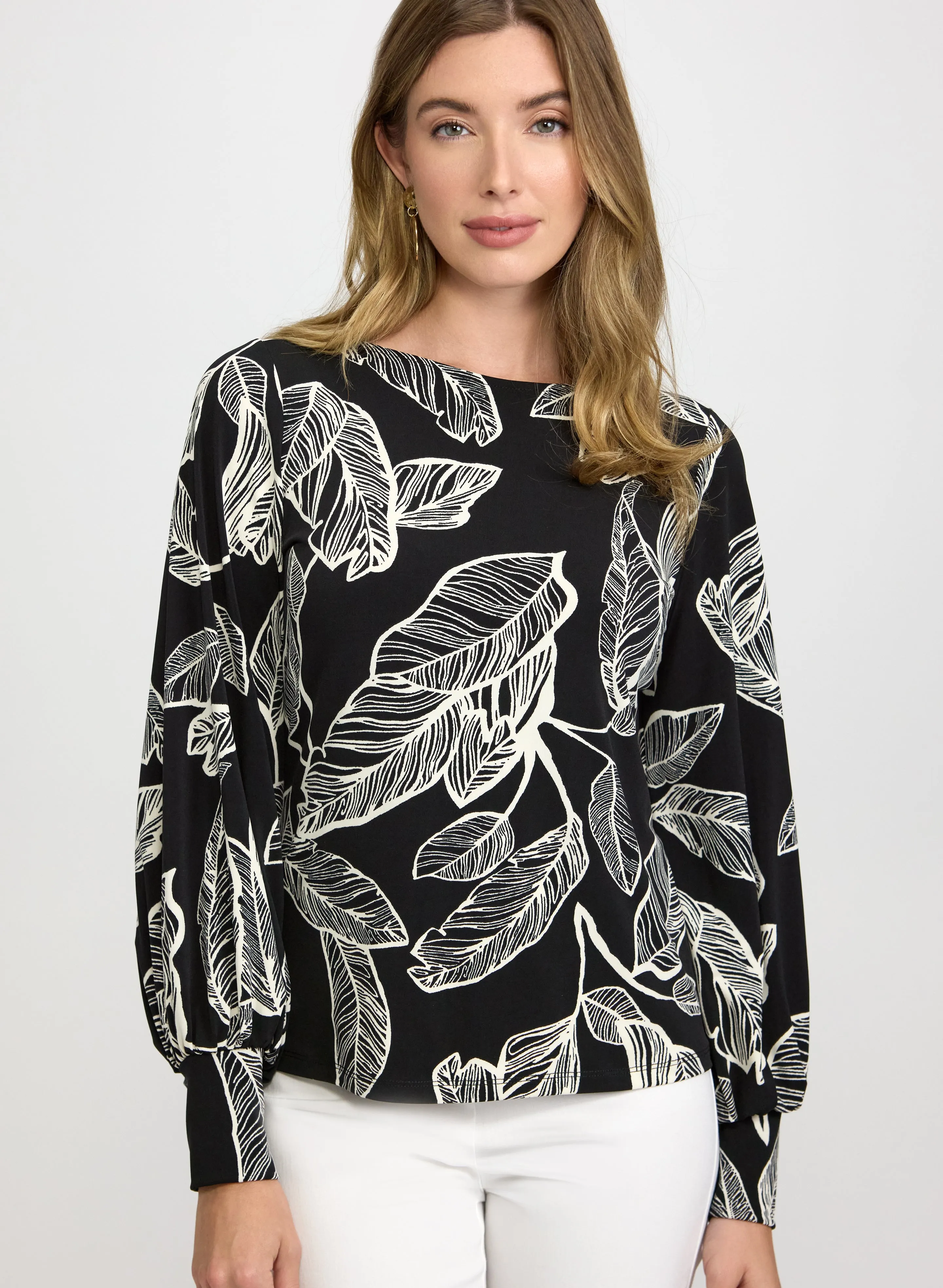 Laura Sketch Leaf Print Top Laura Sketch Leaf Print Top - Image 1