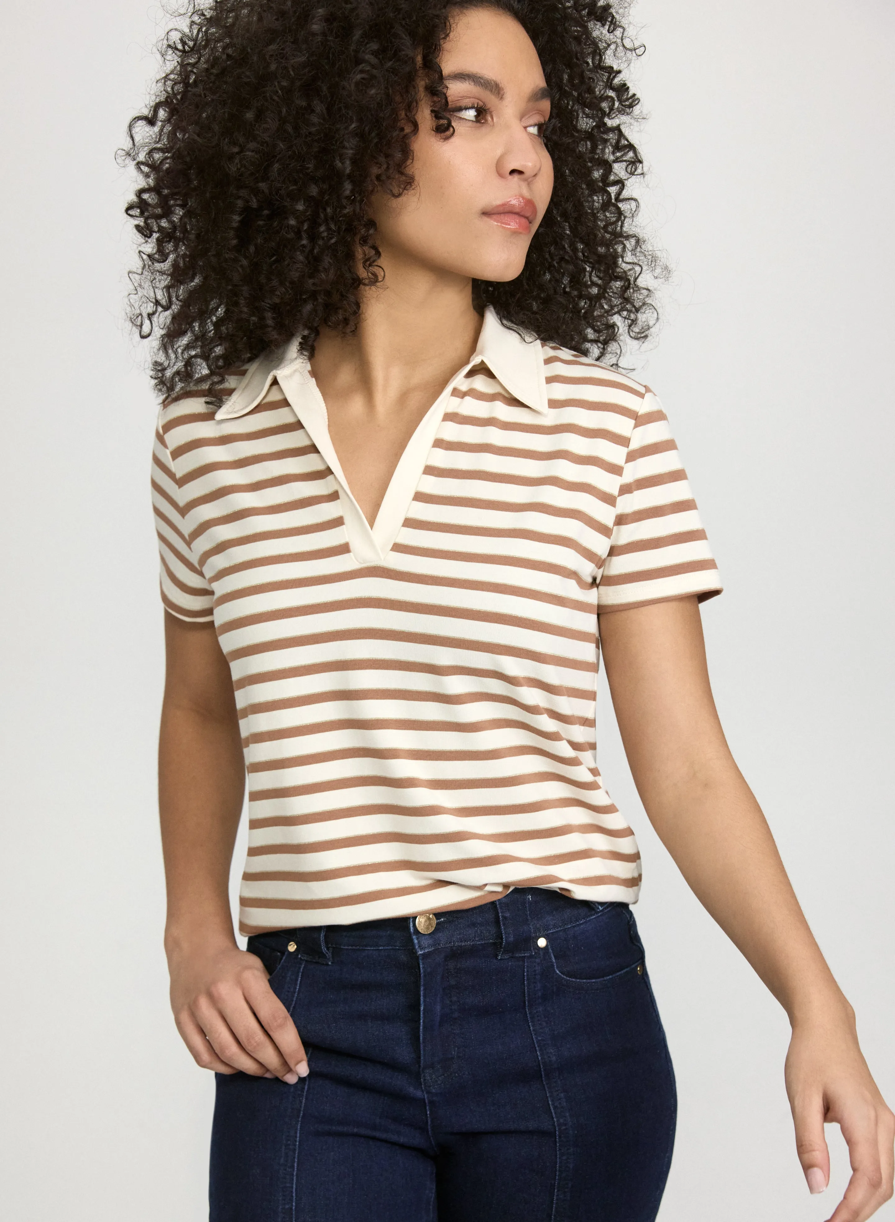 Laura Stripe Polo T-Shirt Laura Stripe Polo T-Shirt - Image 1