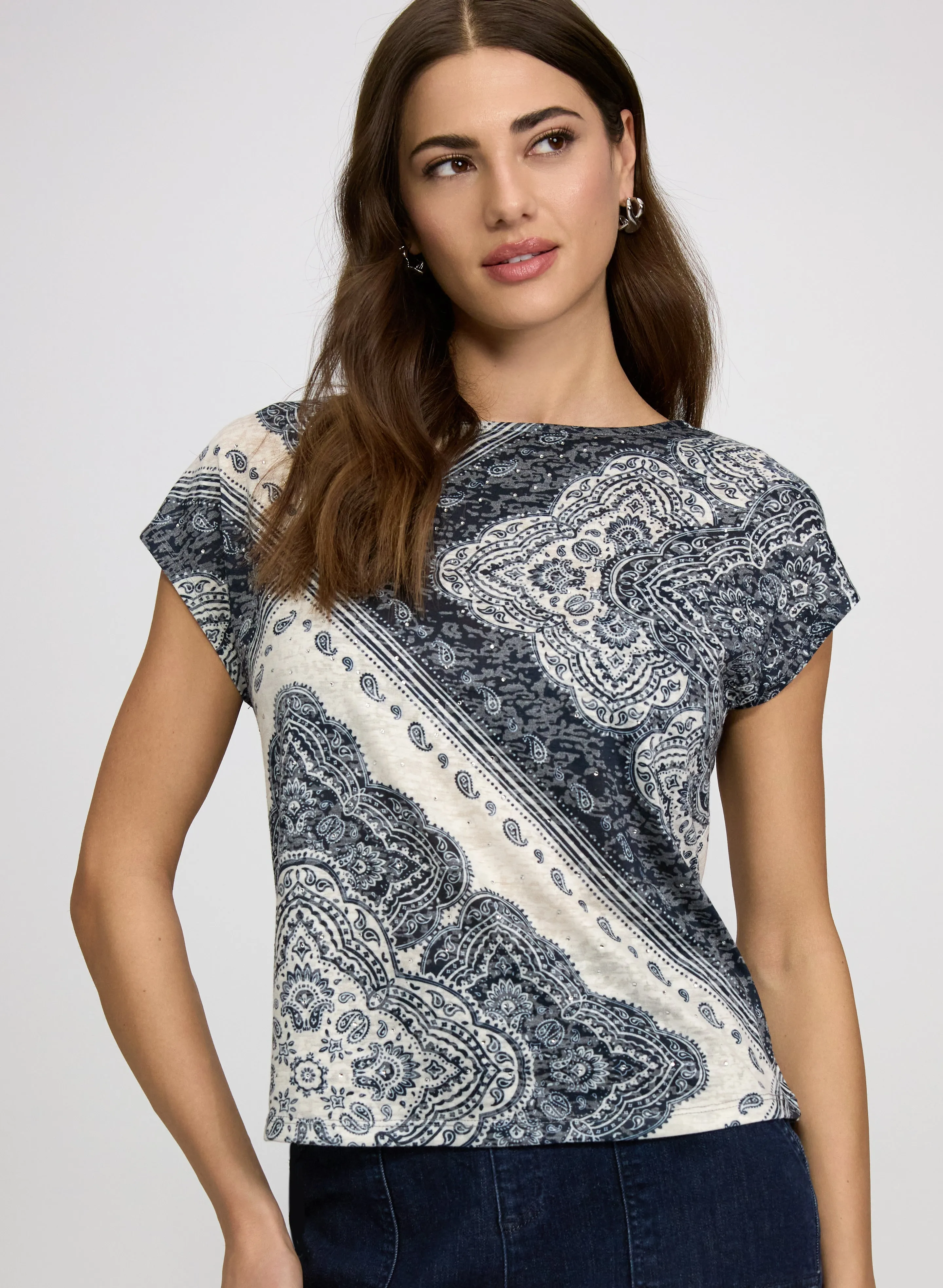 Laura Paisley Print T-Shirt Laura Paisley Print T-Shirt - Image 1