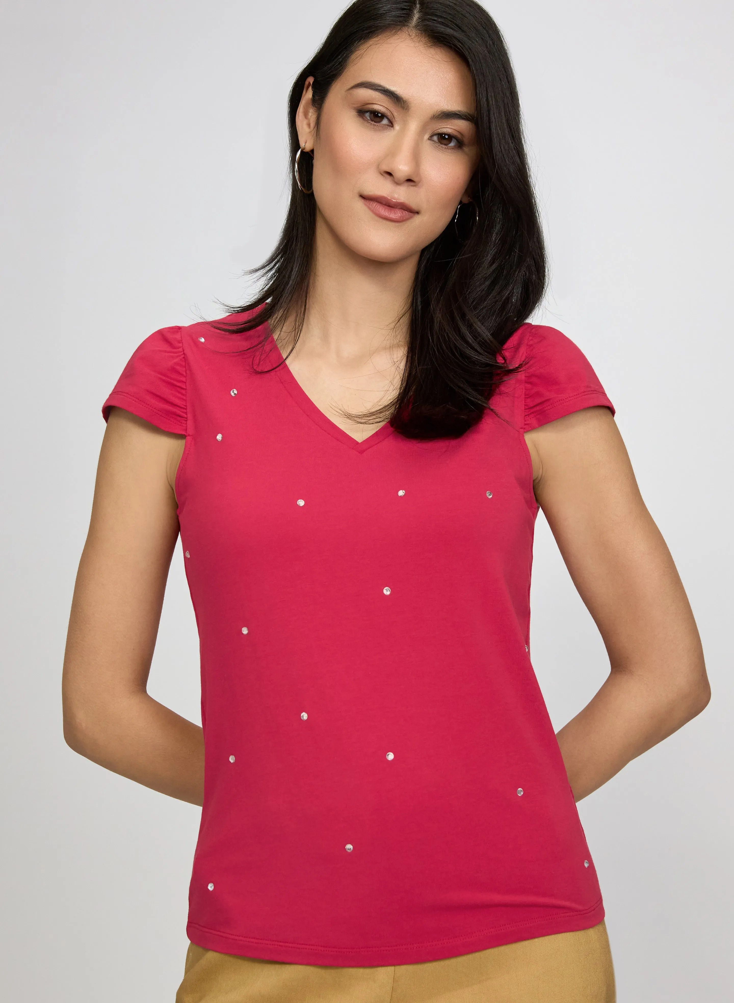 Laura Rhinestone Modal-Blend T-Shirt Laura Rhinestone Modal-Blend T-Shirt - Image 1