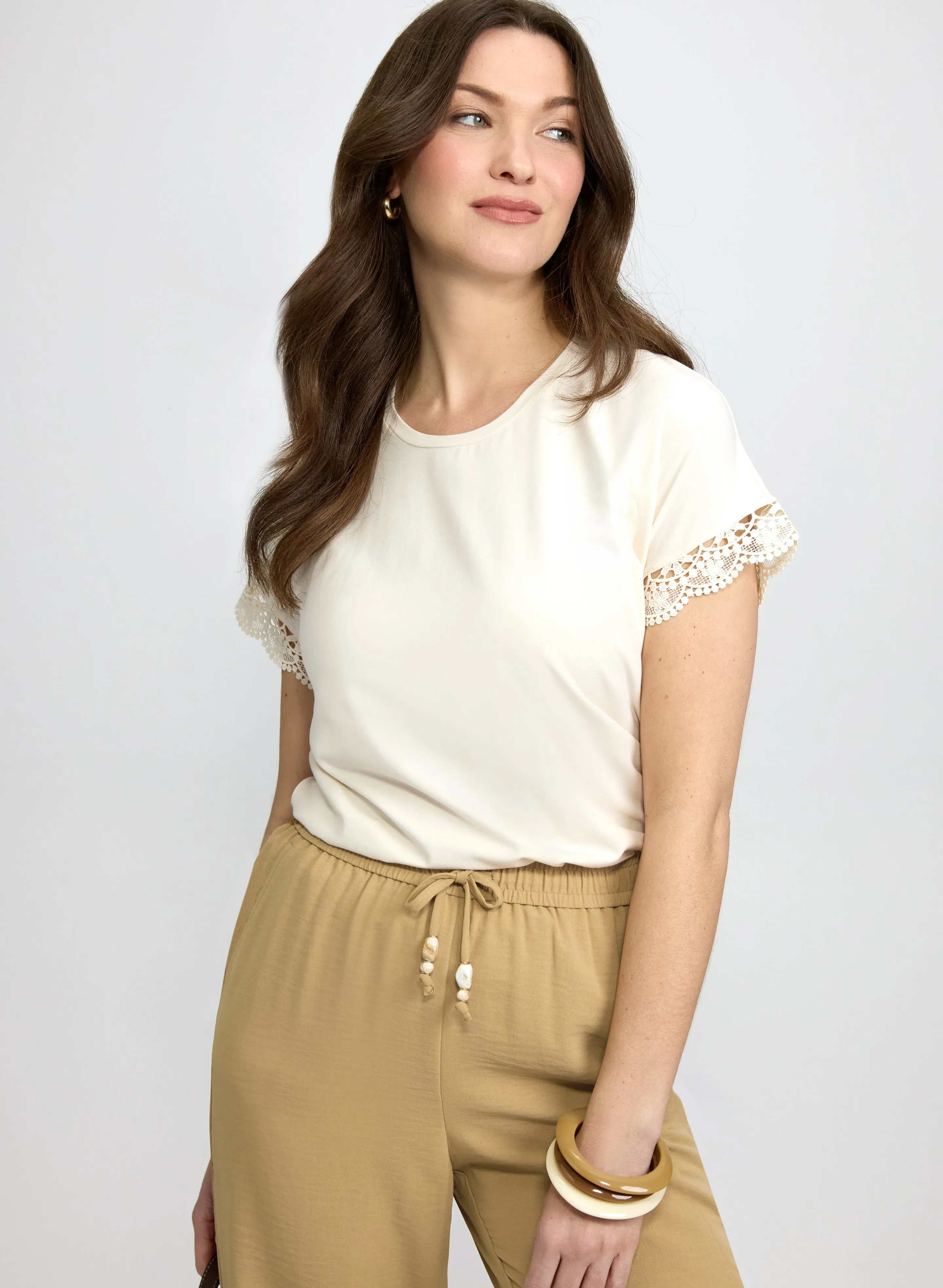 Laura Crochet Trim T-Shirt Laura Crochet Trim T-Shirt - Image 1