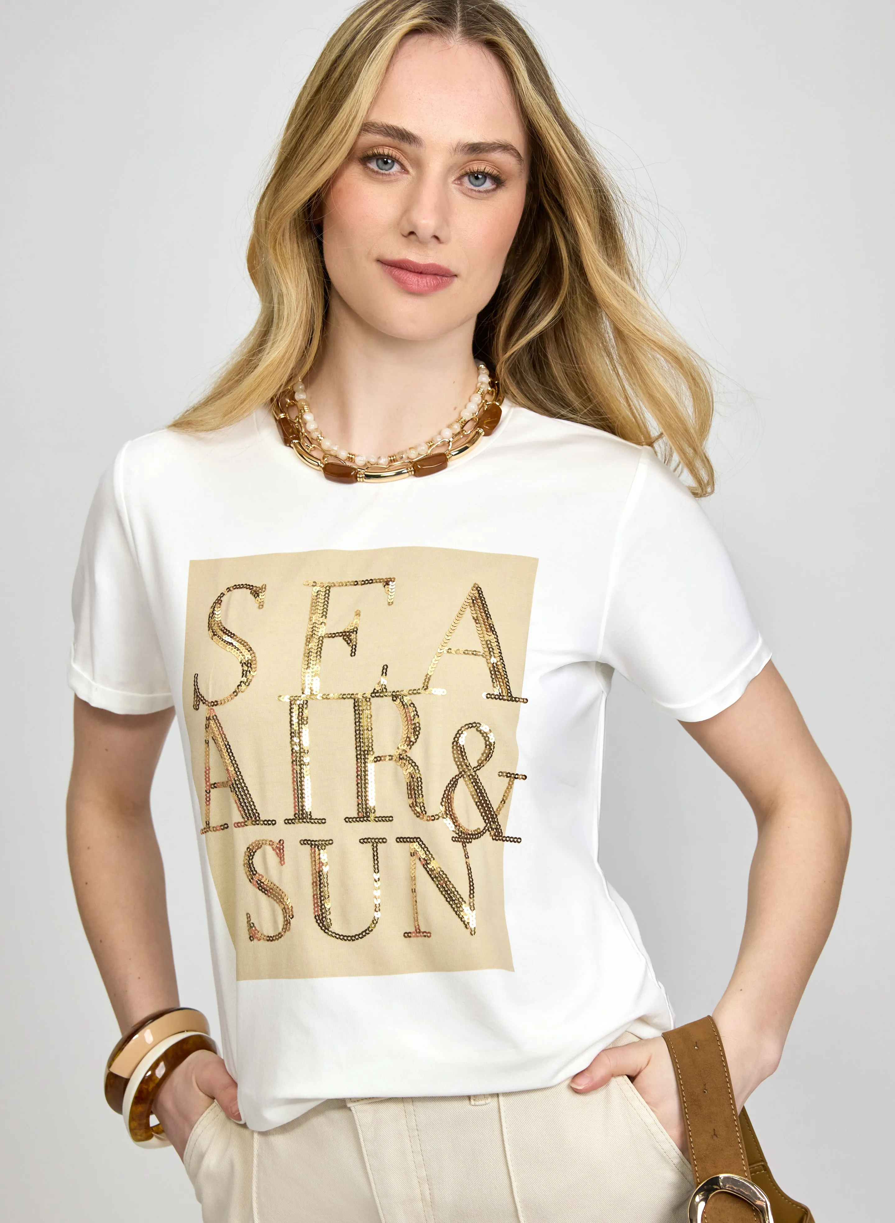 Laura Sequin Logo T-Shirt Laura Sequin Logo T-Shirt - Image 1