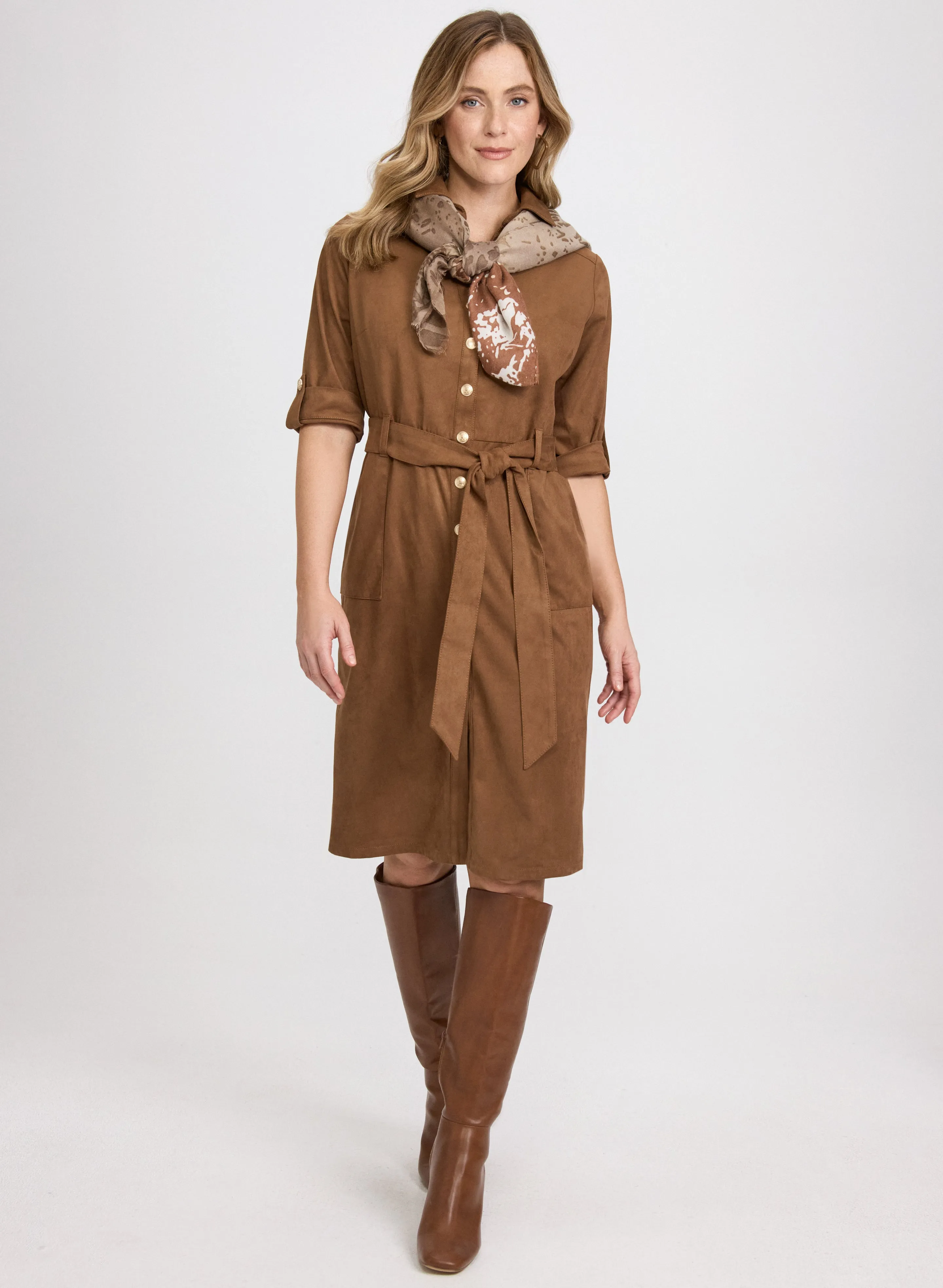 Laura Faux-Suede Shirt Dress Laura Faux-Suede Shirt Dress - Image 1