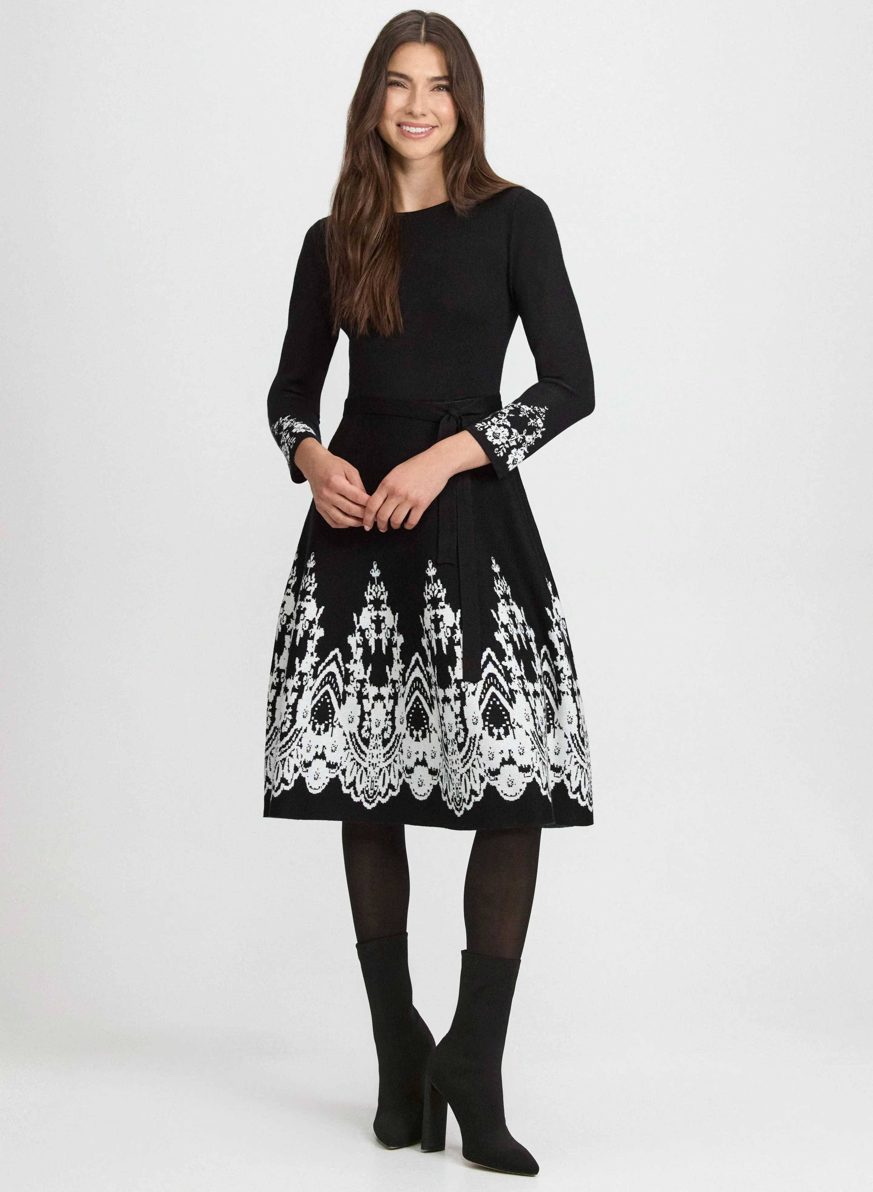 Laura Paisley Placement Knit Dress Laura Paisley Placement Knit Dress - Image 1