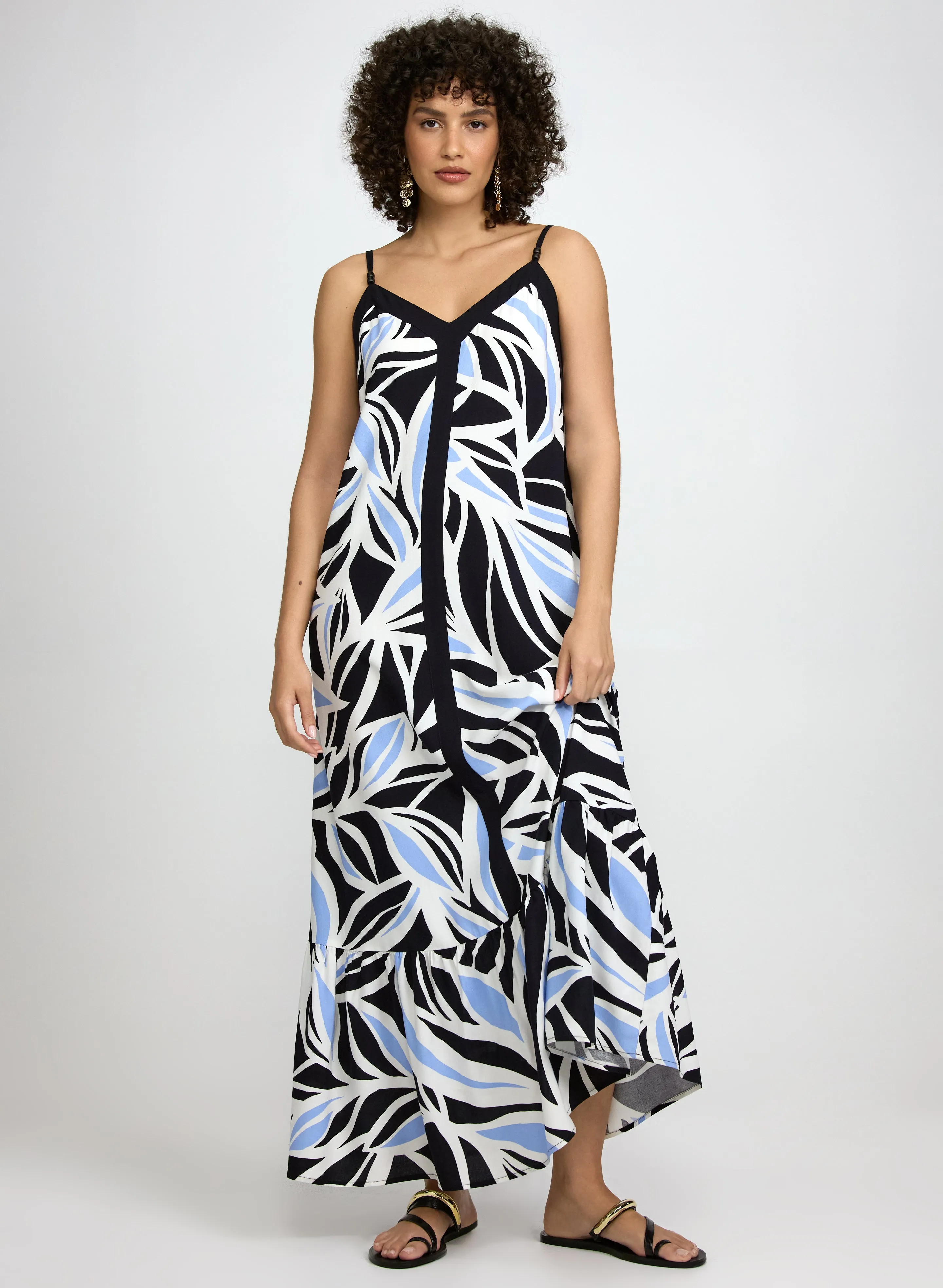 Laura Leaf Print Maxi Dress Laura Leaf Print Maxi Dress - Image 1