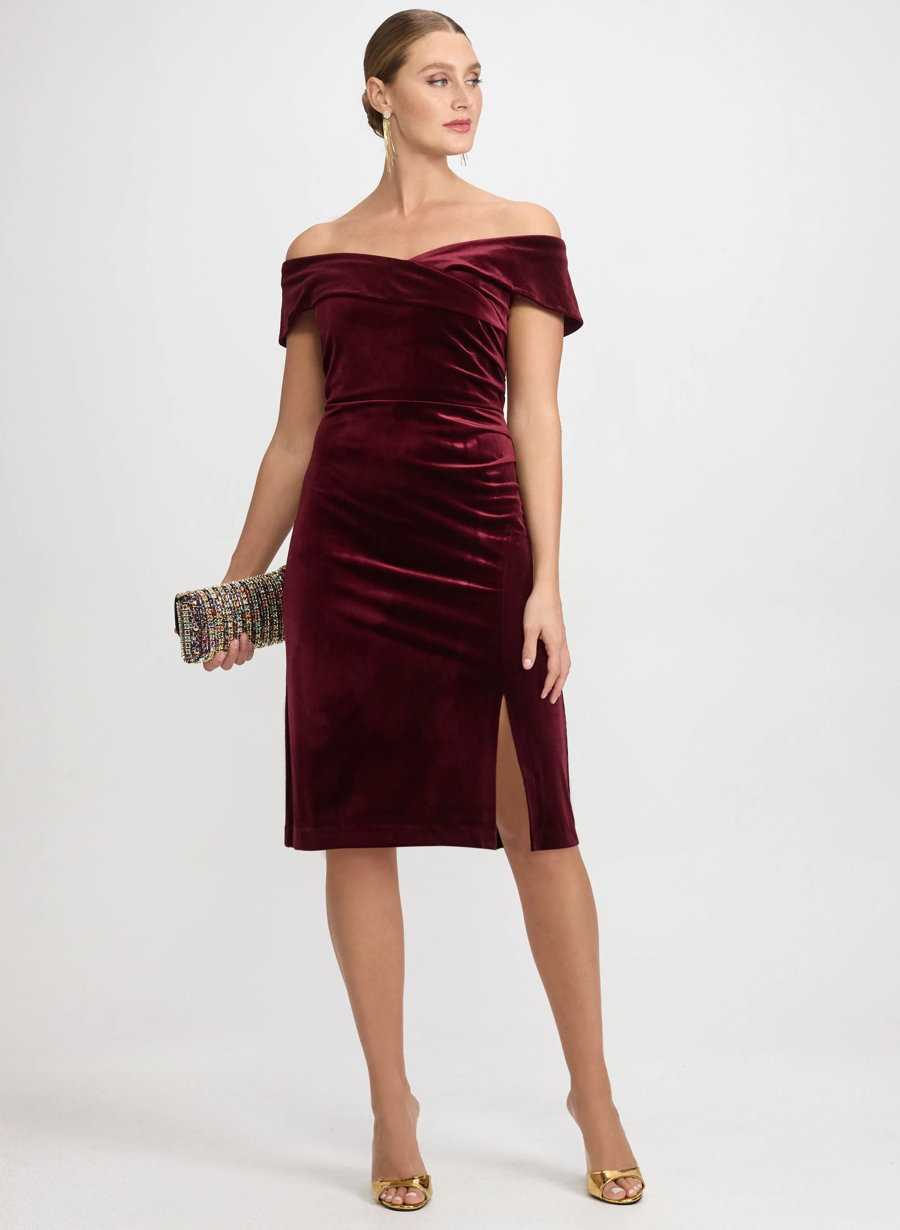 Laura Off-The-Shoulder Velvet Dress Laura Off-The-Shoulder Velvet Dress - Image 1