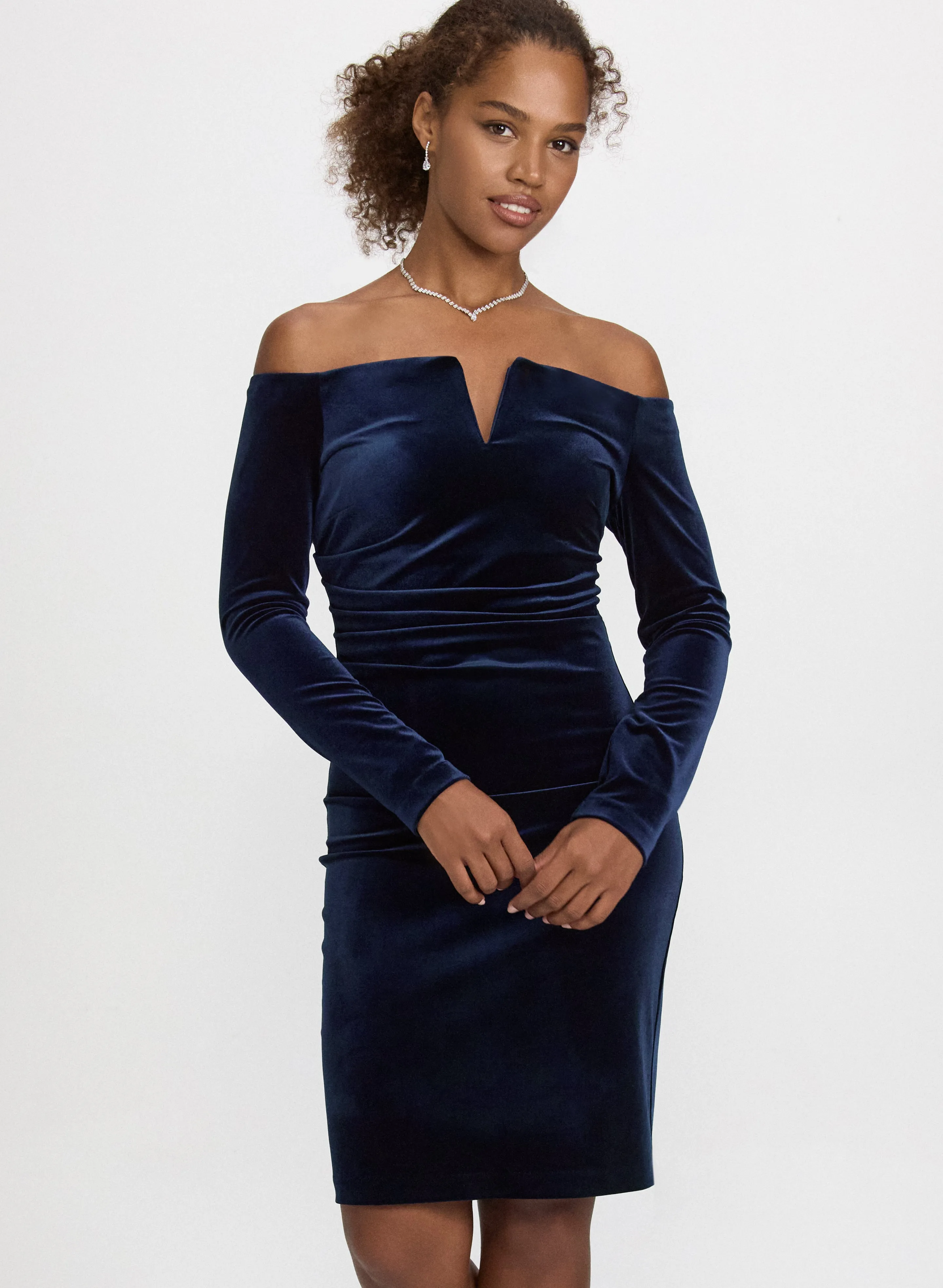 Laura Off-the-Shoulder Velvet Dress Laura Off-the-Shoulder Velvet Dress - Image 1