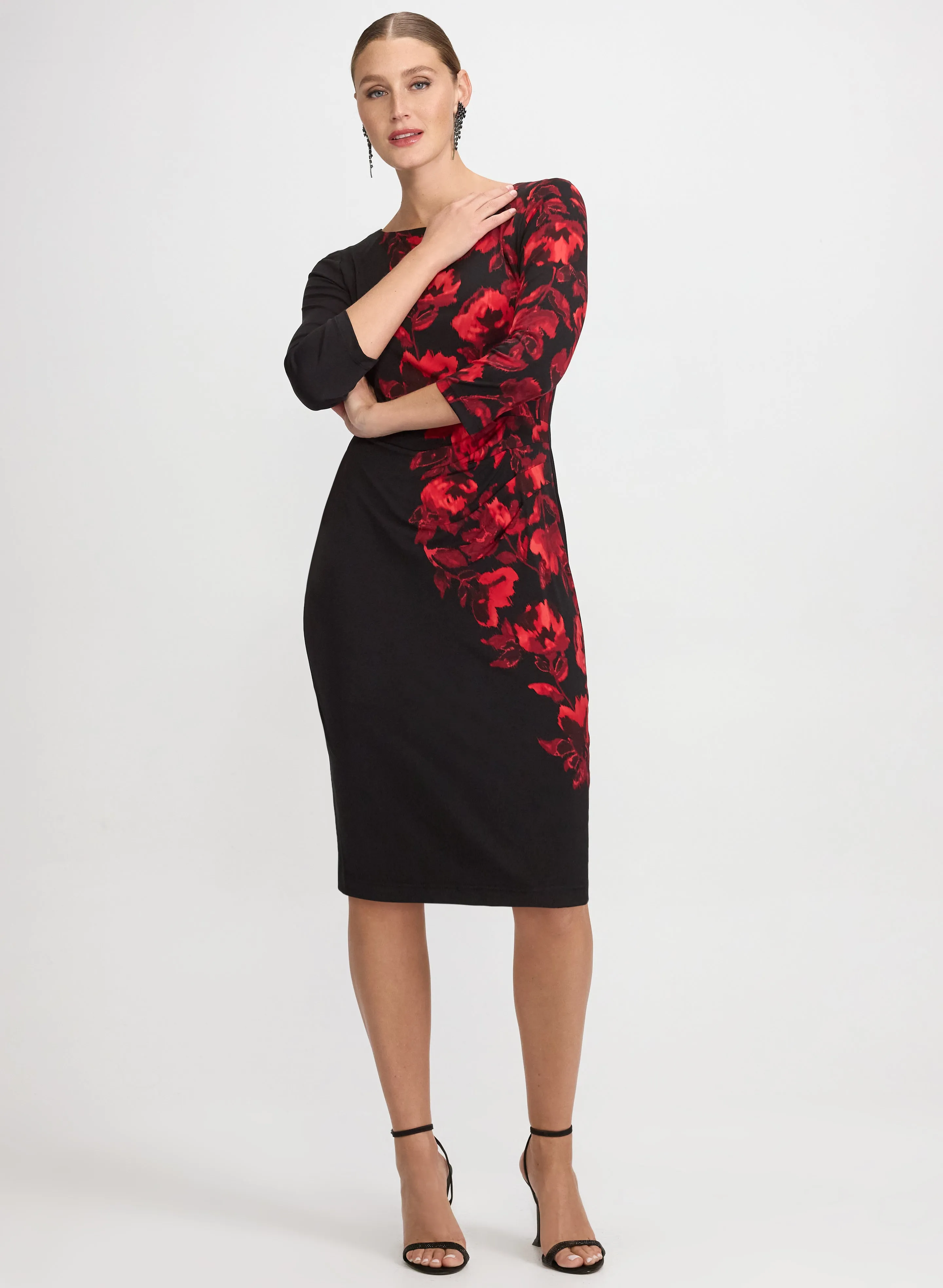 Laura Floral Placement Print Dress Laura Floral Placement Print Dress - Image 1