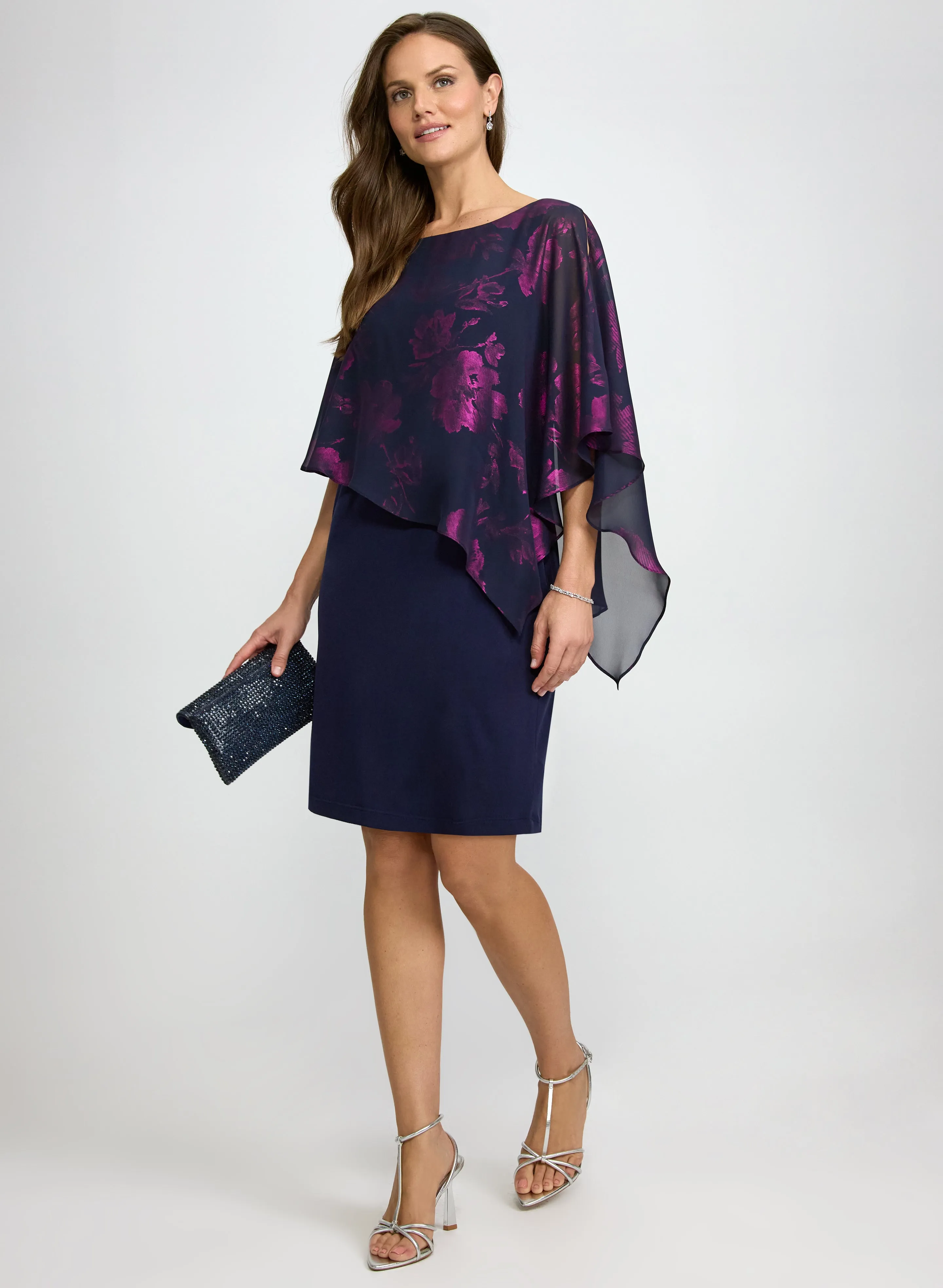 Laura Metallic Floral Overlay Dress Laura Metallic Floral Overlay Dress - Image 1