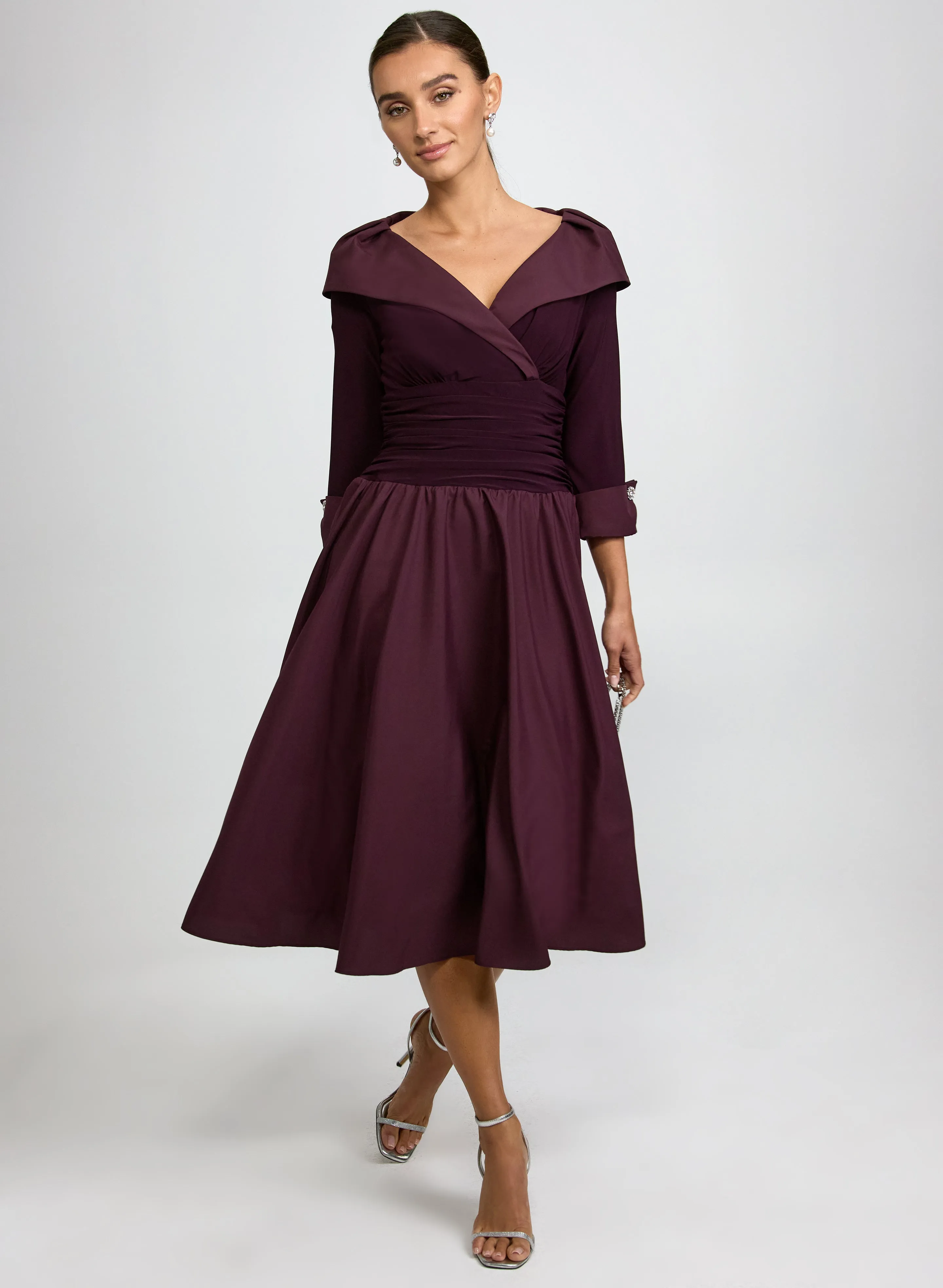 Laura Jersey & Taffeta Midi Dress Laura Jersey & Taffeta Midi Dress - Image 1