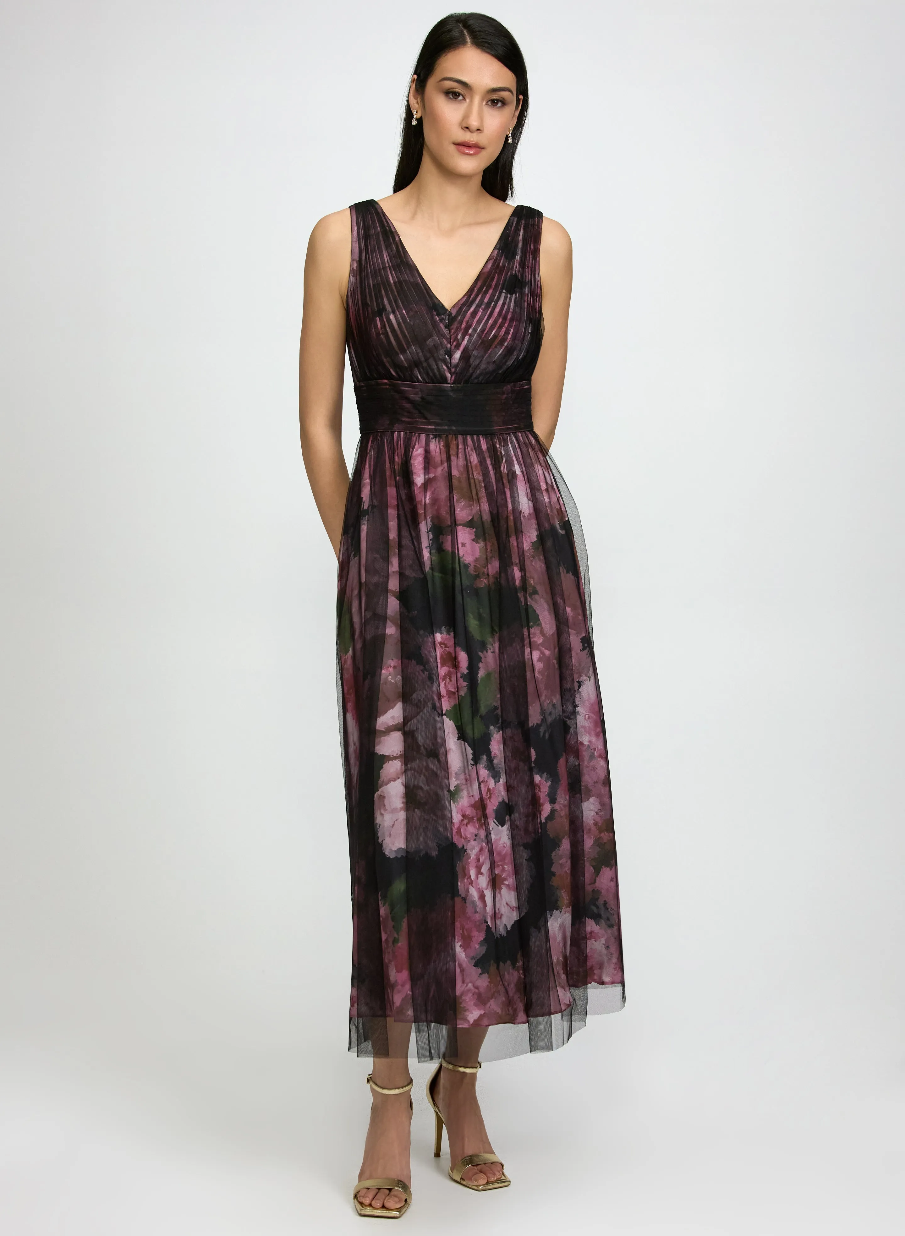 Laura Floral Mesh Overlay Dress Laura Floral Mesh Overlay Dress - Image 1