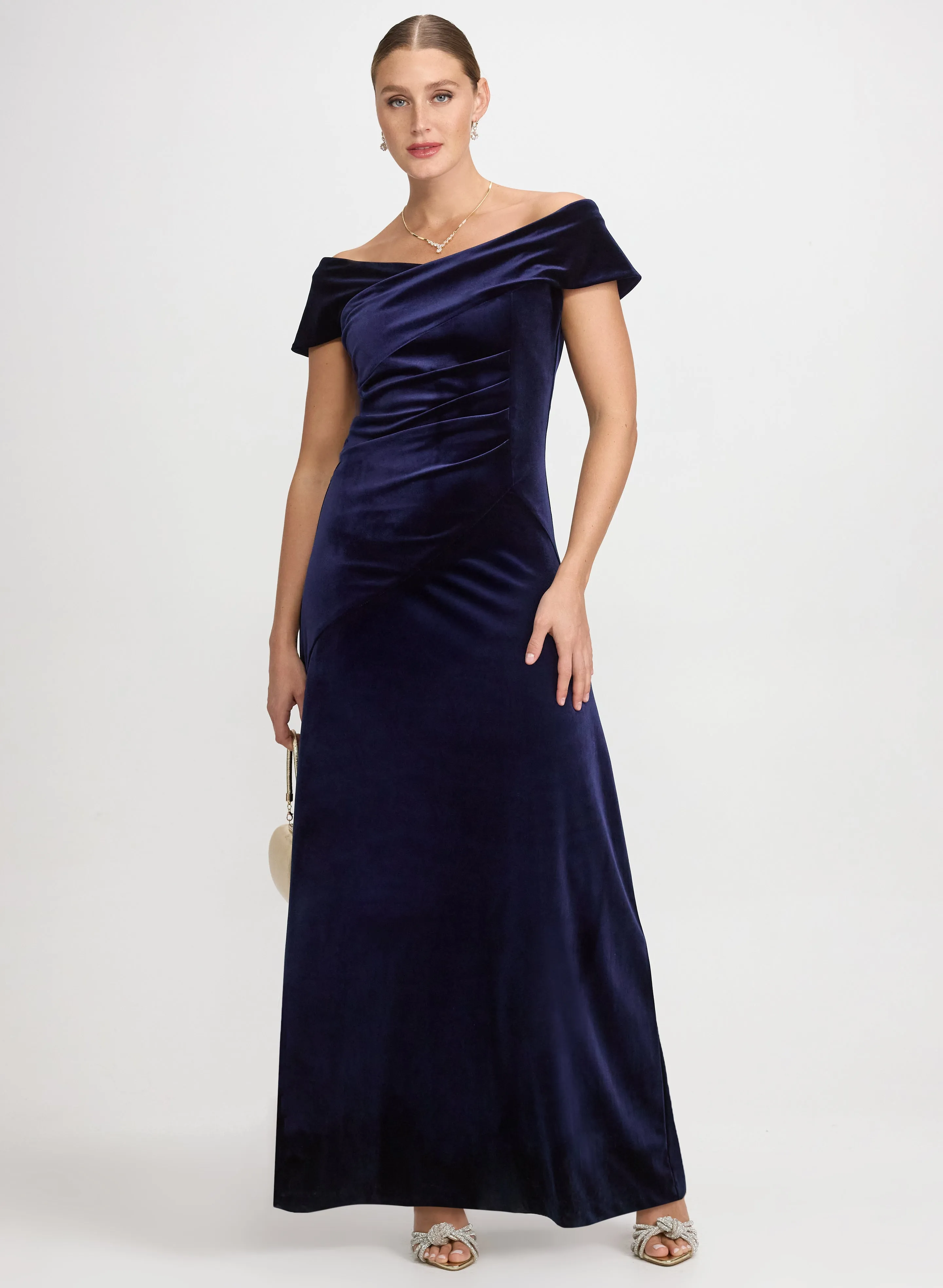 Laura Off-The-Shoulder Velvet Dress Laura Off-The-Shoulder Velvet Dress - Image 1