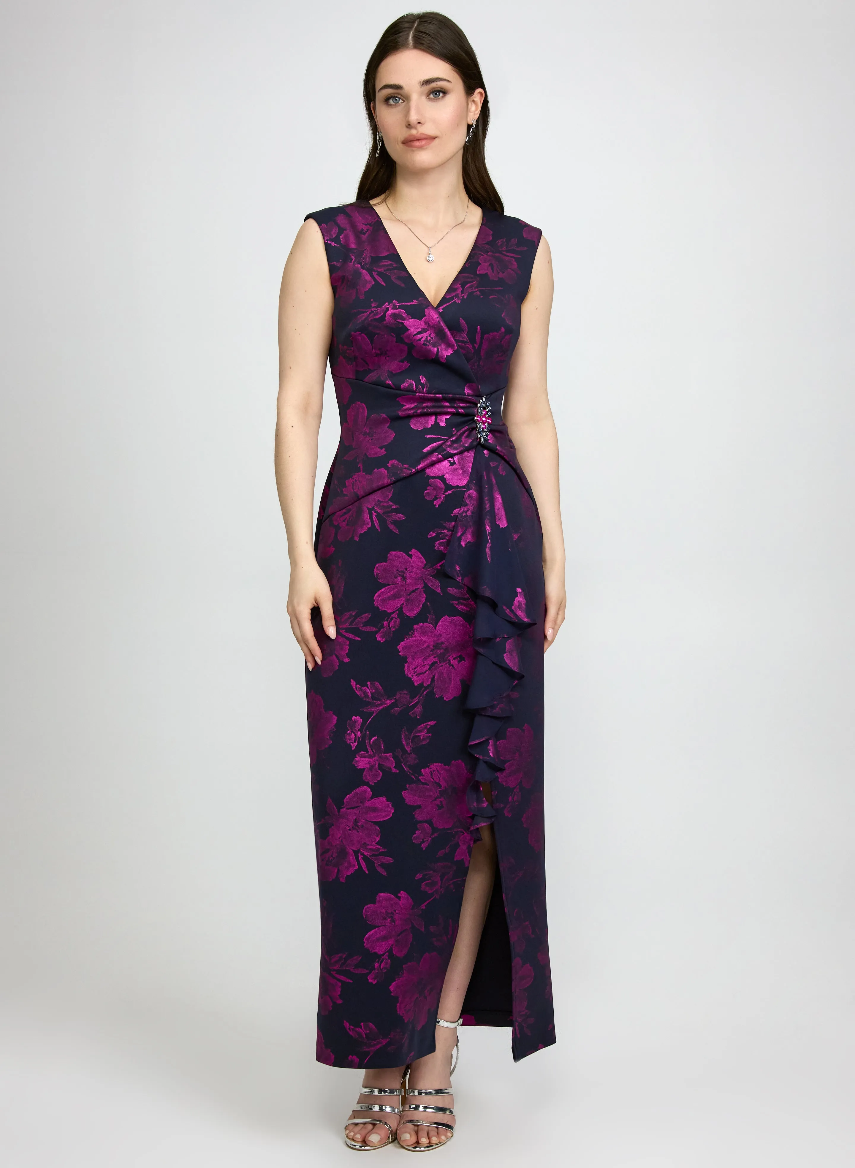 Laura Foil Floral Print Dress Laura Foil Floral Print Dress - Image 1