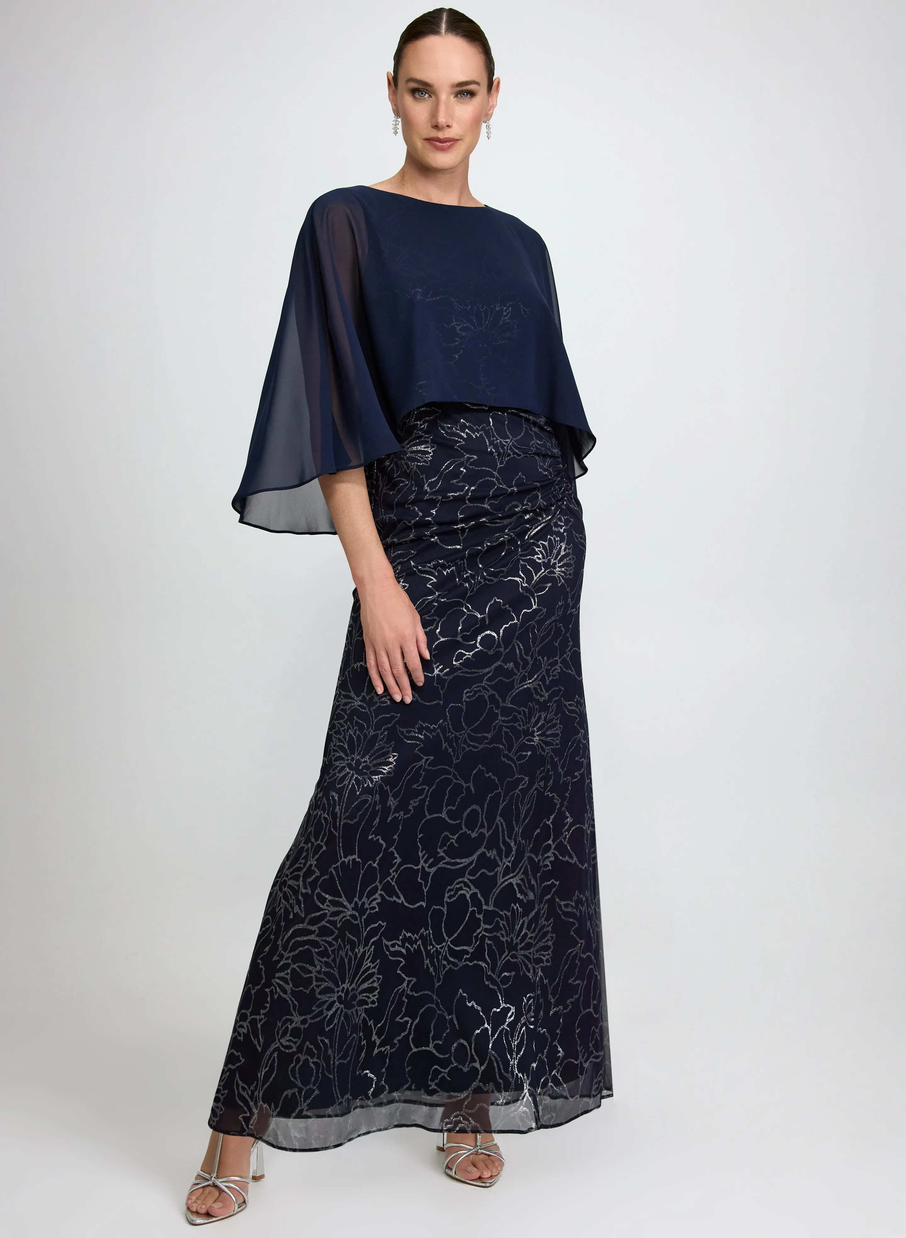 Laura Chiffon Poncho & Floral Dress Laura Chiffon Poncho & Floral Dress - Image 1