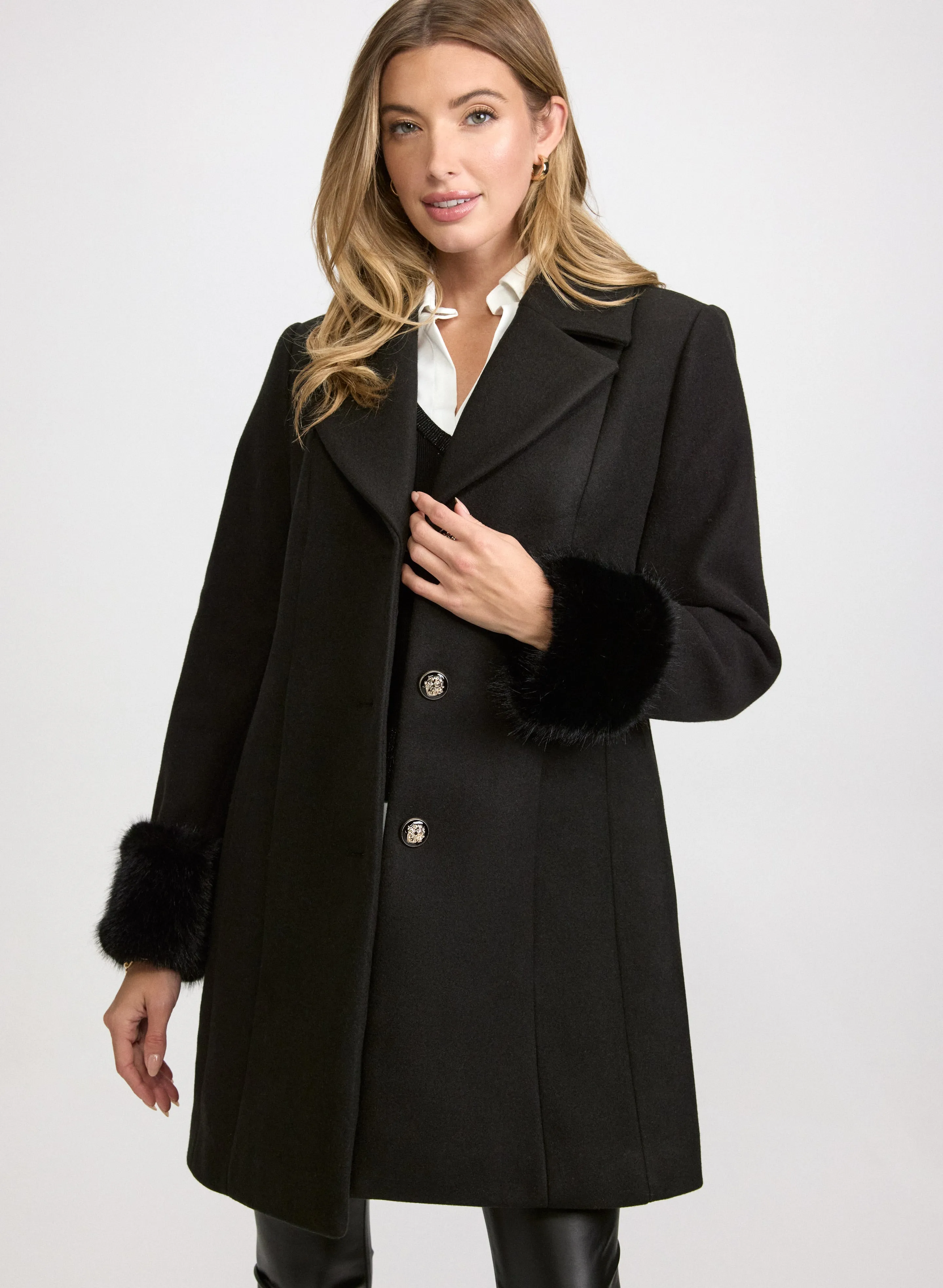 Laura Faux-Fur Detail Coat Laura Faux-Fur Detail Coat - Image 1