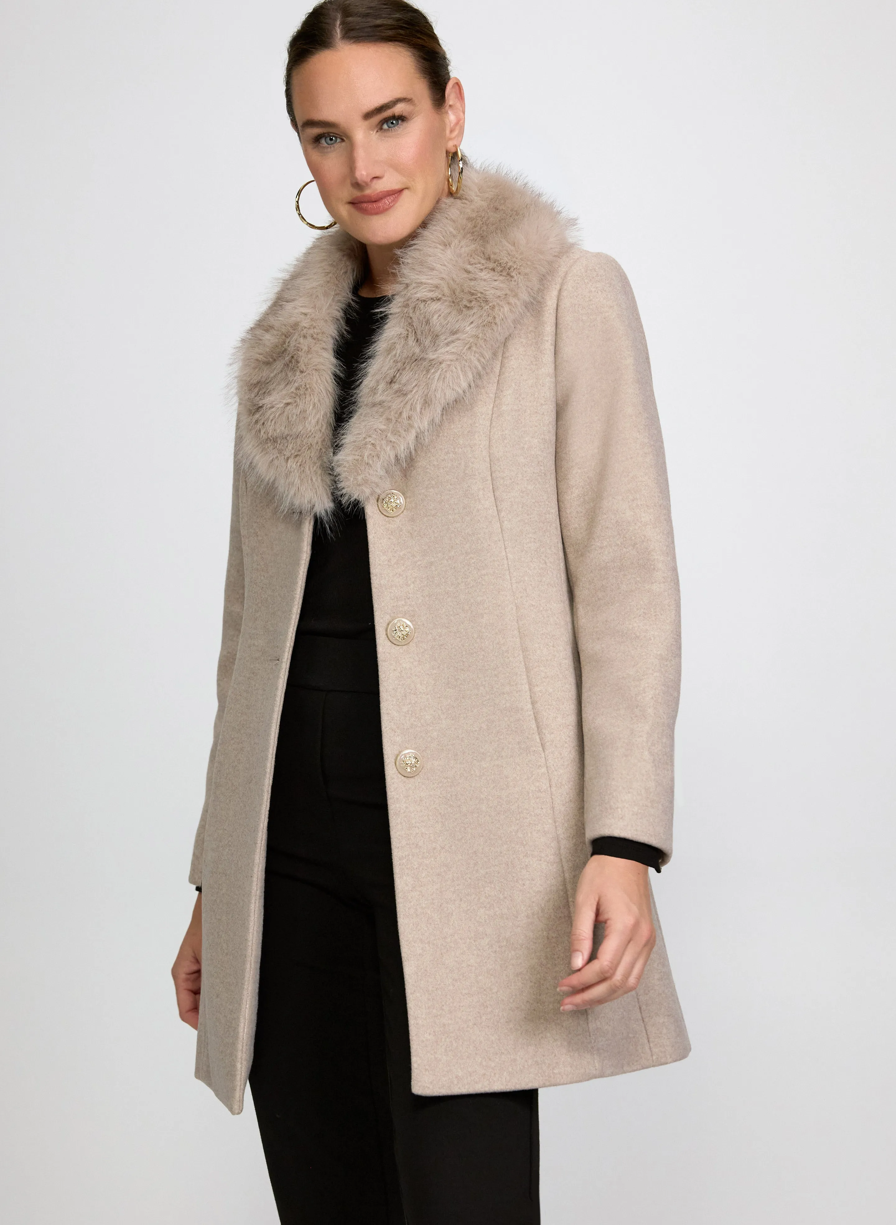 Laura Faux-Fur Collar Coat Laura Faux-Fur Collar Coat - Image 1