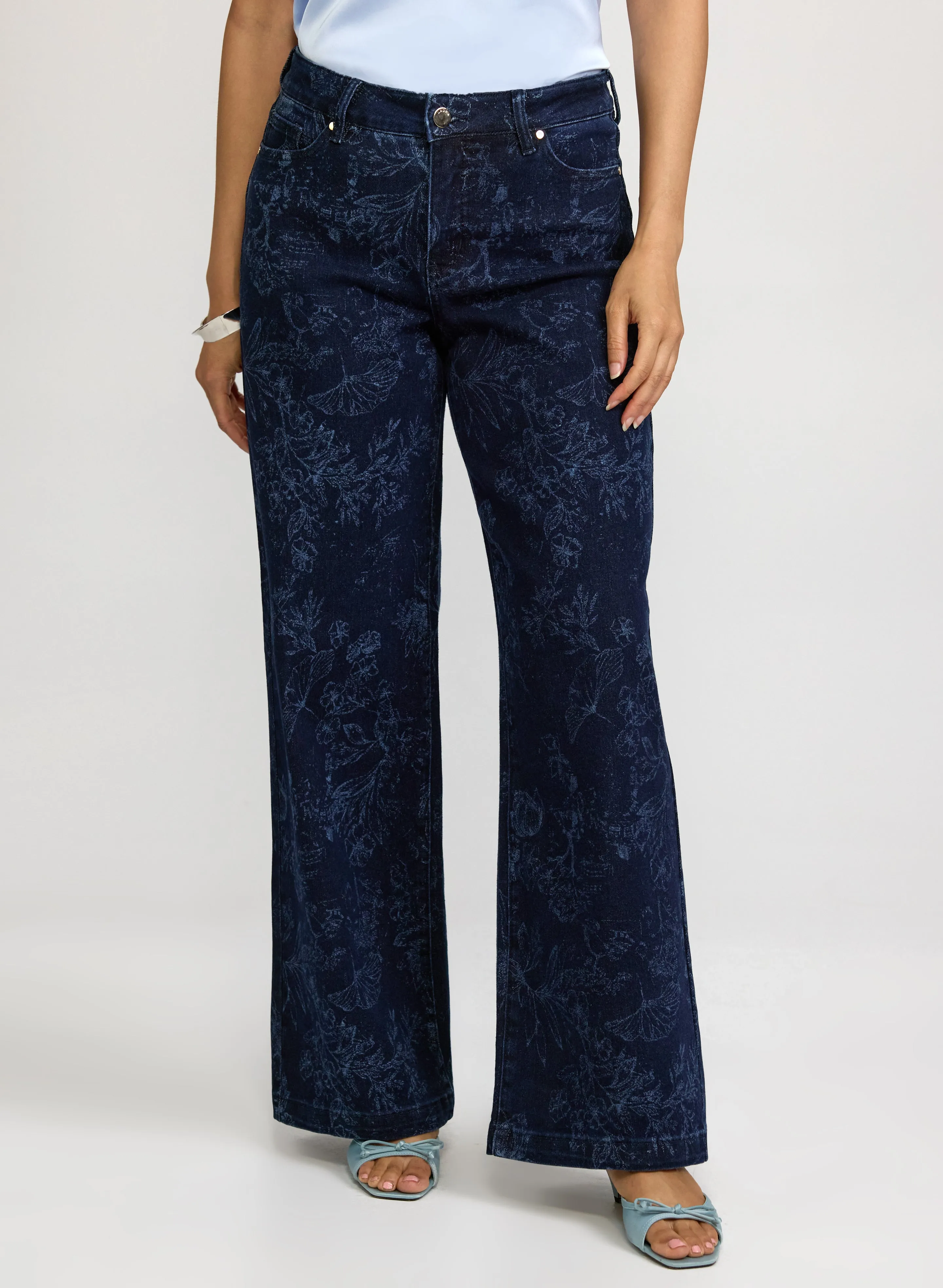 Laura Floral Wide-Leg Jeans Laura Floral Wide-Leg Jeans - Image 1