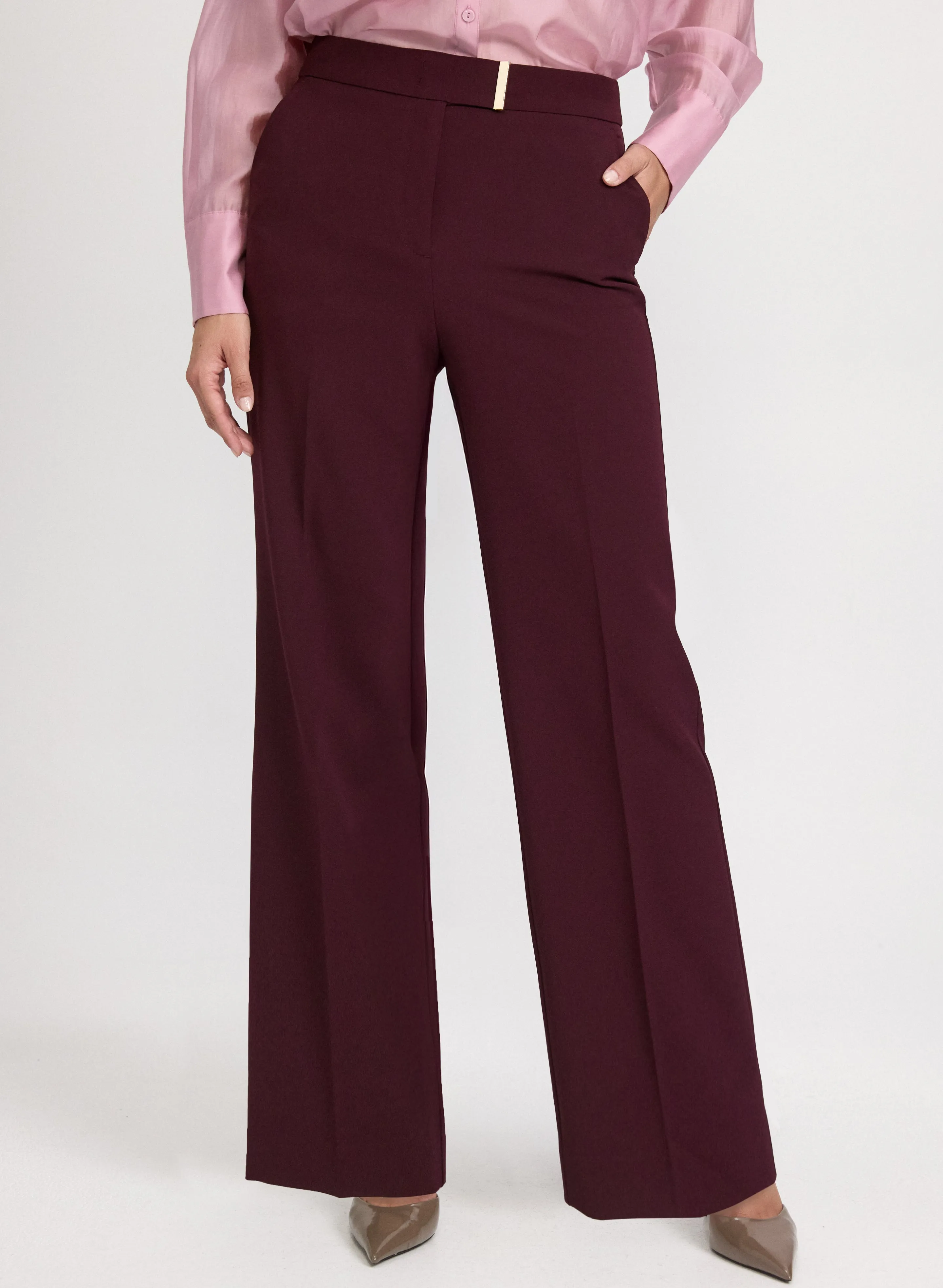 Laura Olivia Bar Trim Wide-Leg Pants Laura Olivia Bar Trim Wide-Leg Pants - Image 1