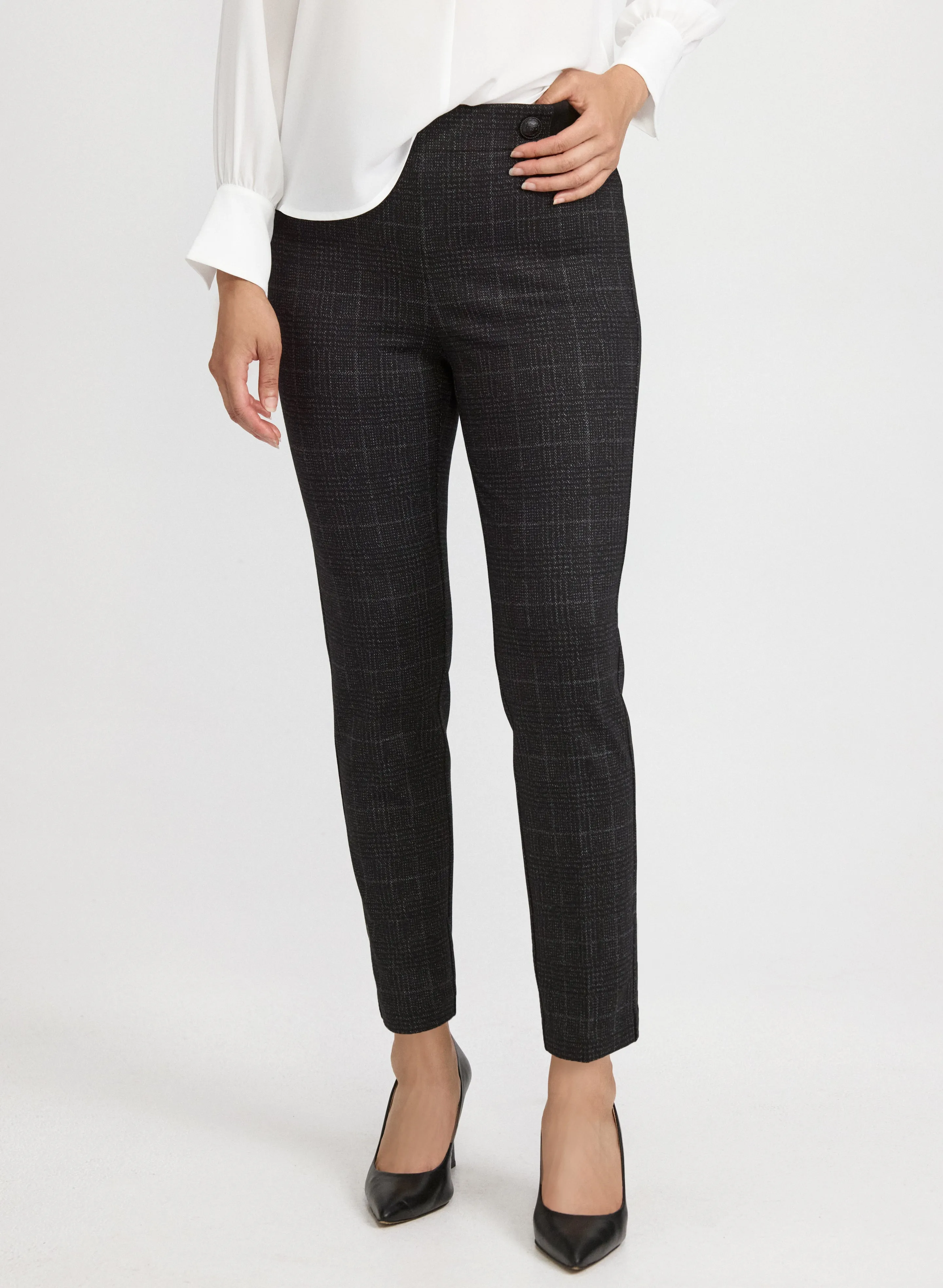 Laura Sofia Check Print Slim-Leg Pants Laura Sofia Check Print Slim-Leg Pants - Image 1