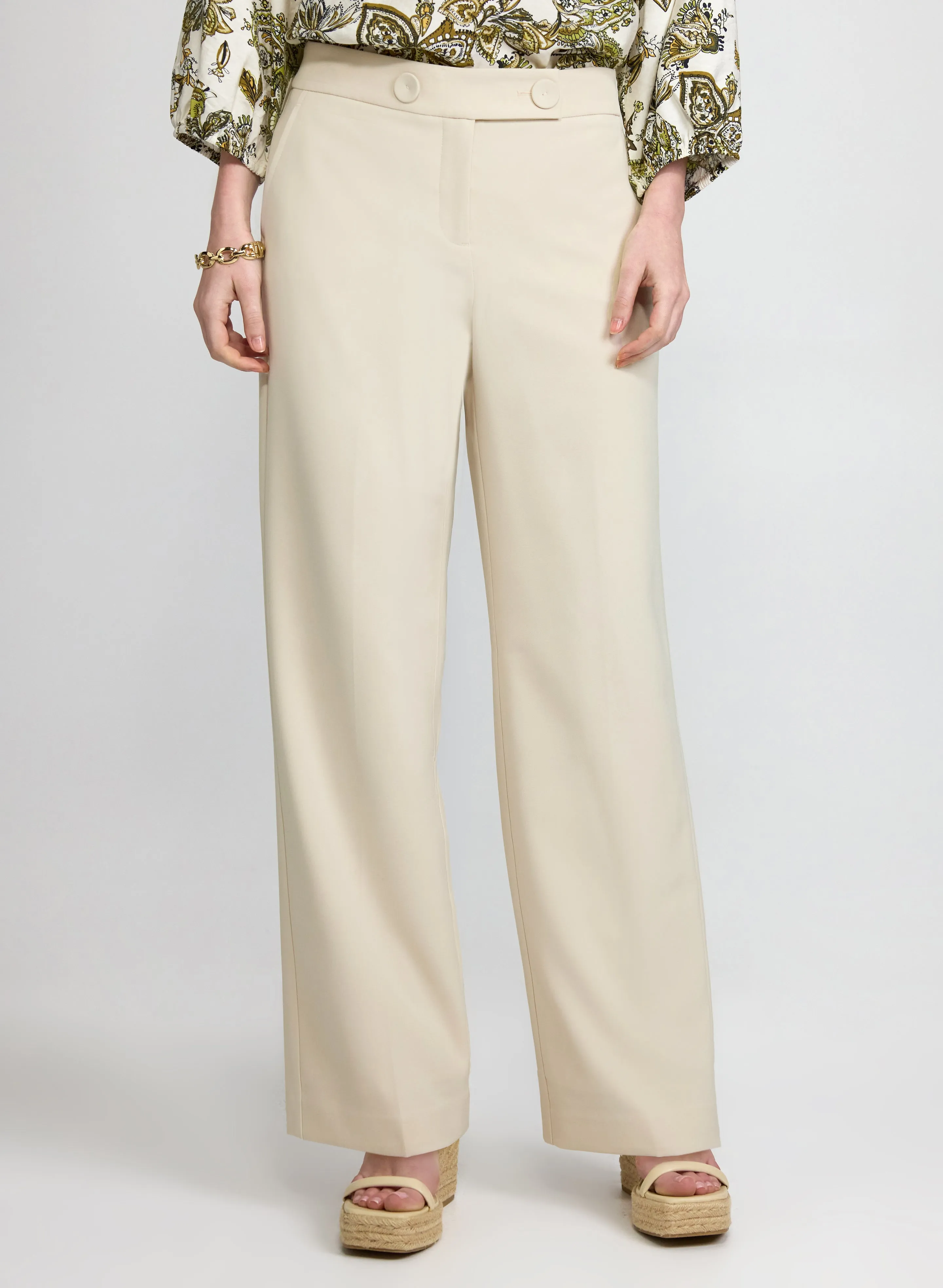 Laura Olivia Twill Wide-Leg Pants Laura Olivia Twill Wide-Leg Pants - Image 1