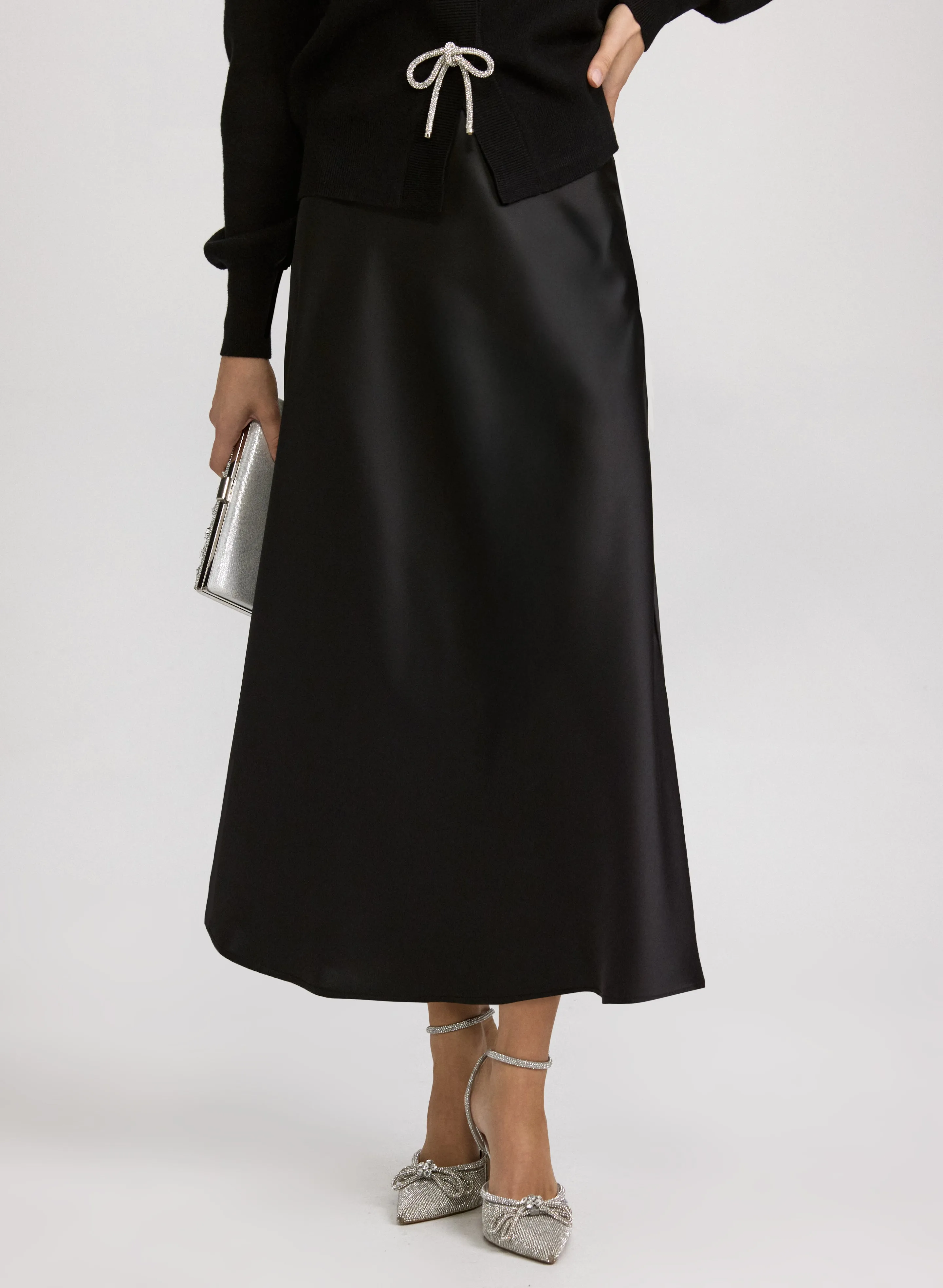 Laura Satin Bias Cut Skirt Laura Satin Bias Cut Skirt - Image 1