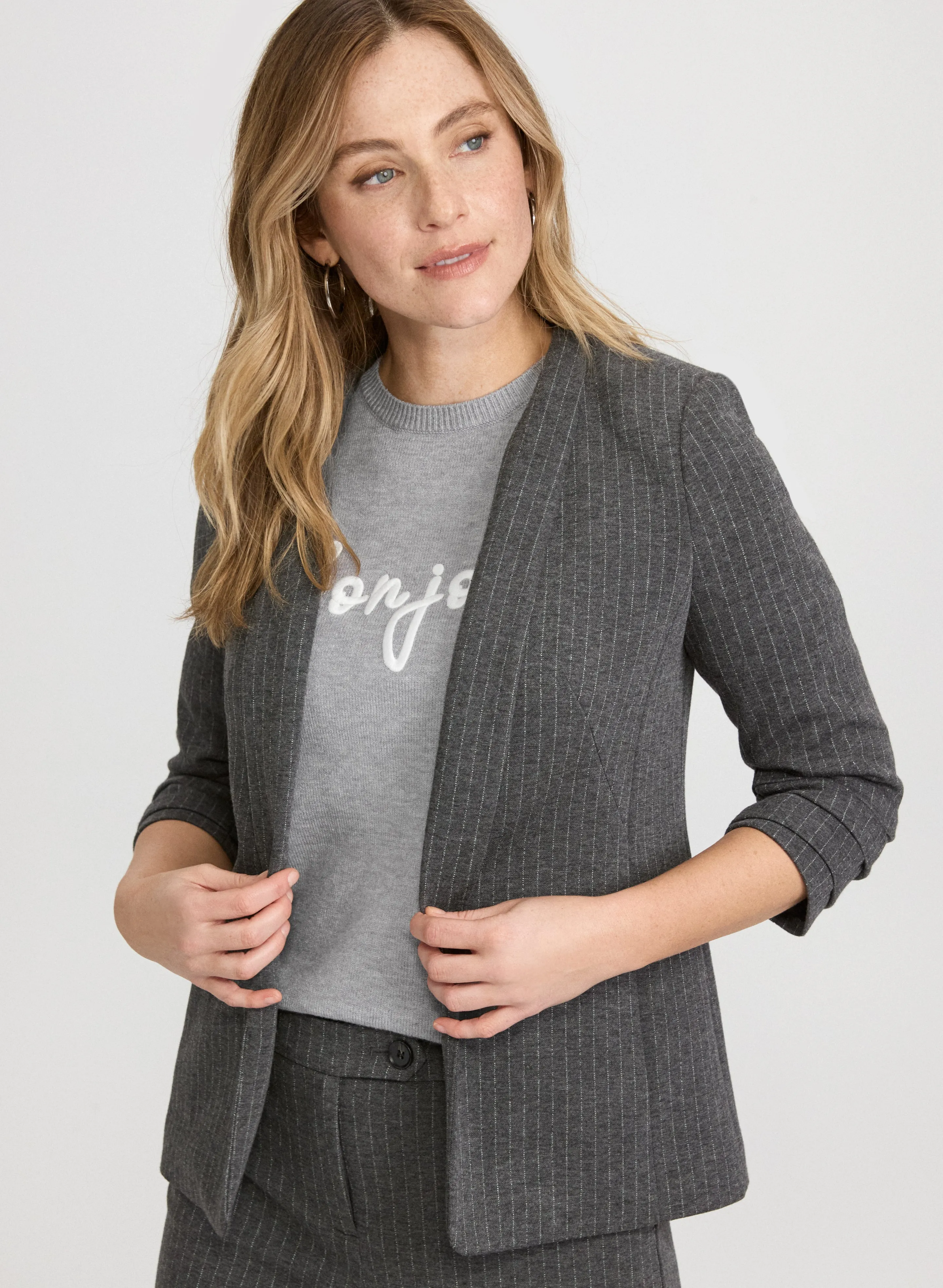Laura Pinstripe Shawl Collar Jacket Laura Pinstripe Shawl Collar Jacket - Image 1
