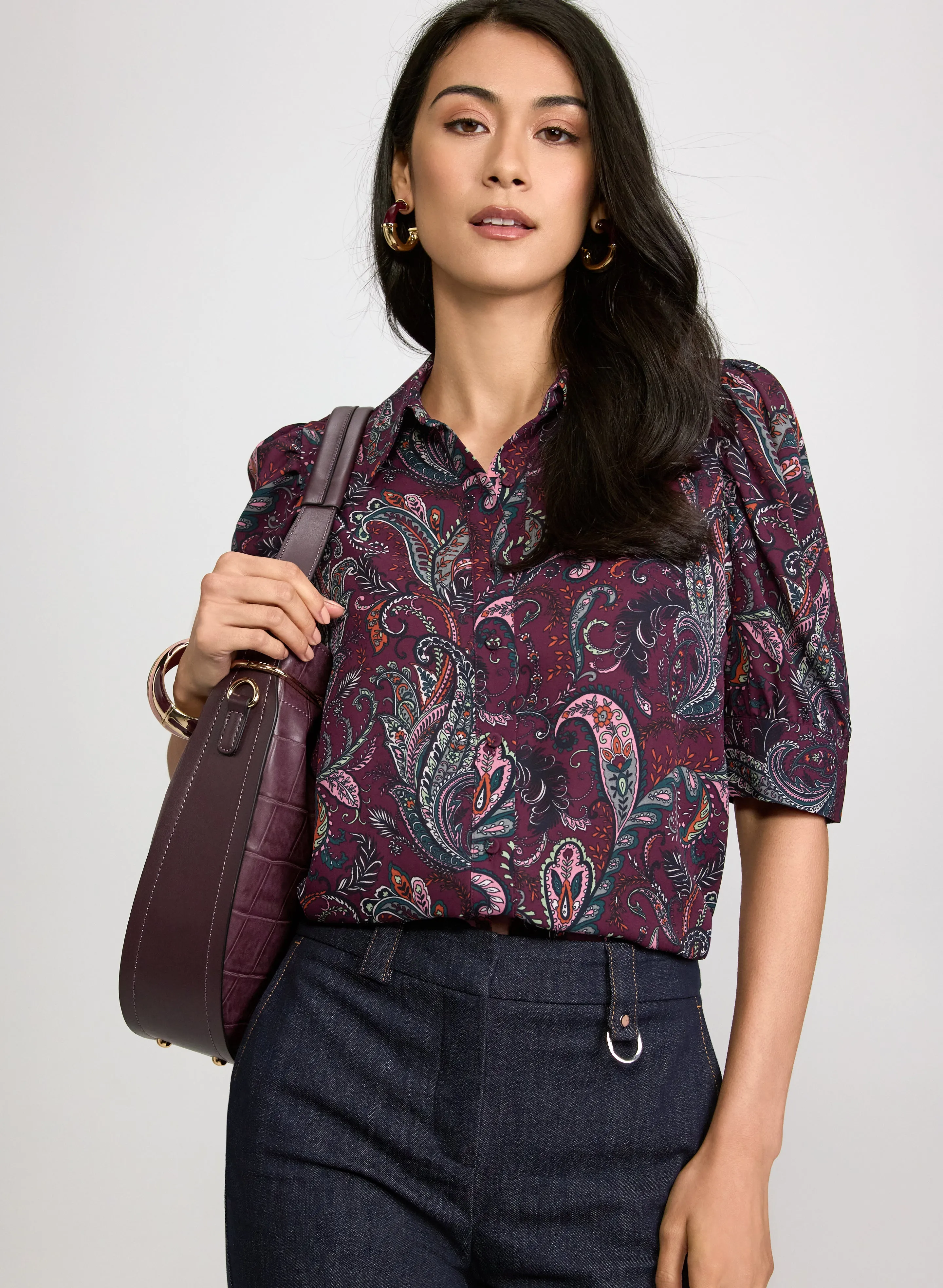 Laura Paisley Elbow Sleeve Blouse Laura Paisley Elbow Sleeve Blouse - Image 1